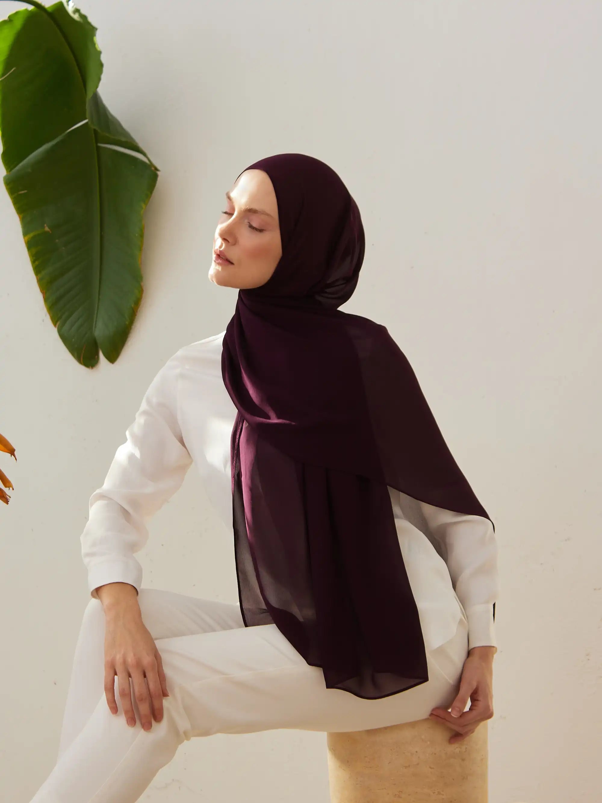 Luxury Chiffon Hijab - Winter Bloom