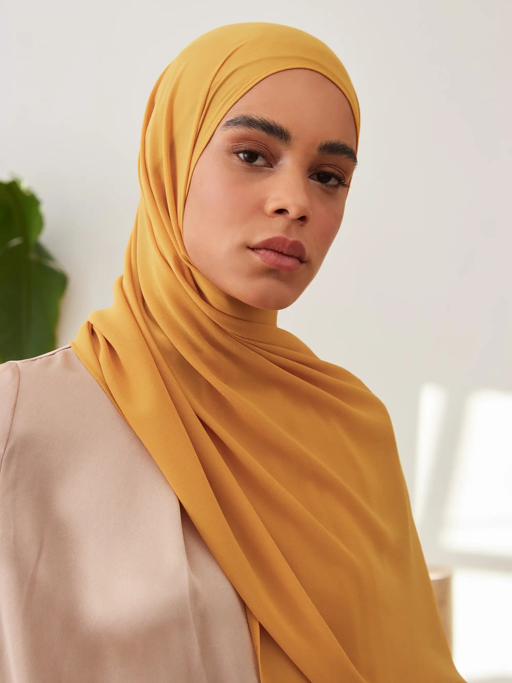 Small Luxury Chiffon Hijab - Mustard