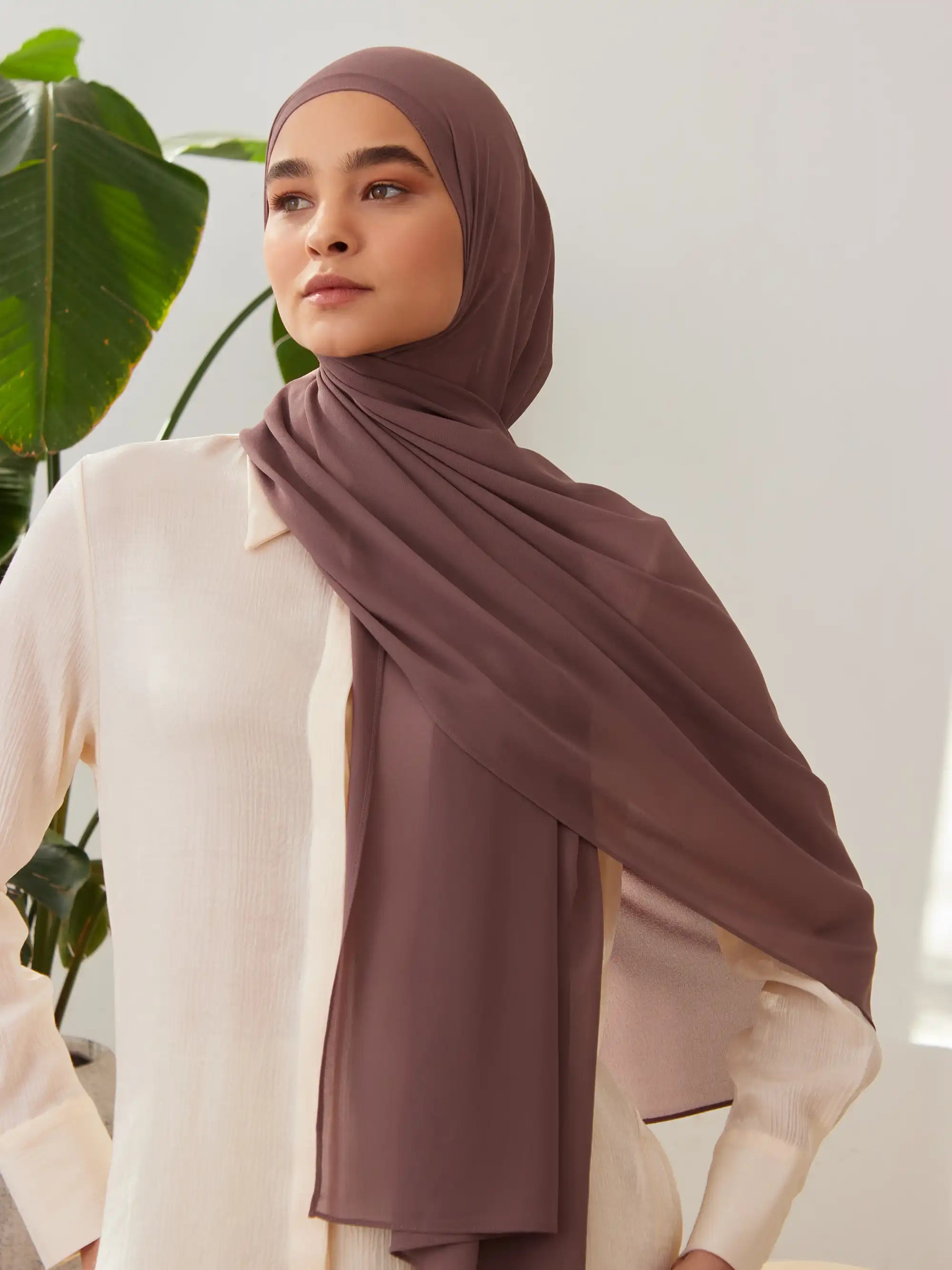 Deluxe Chiffon Hijab - Rose Brown