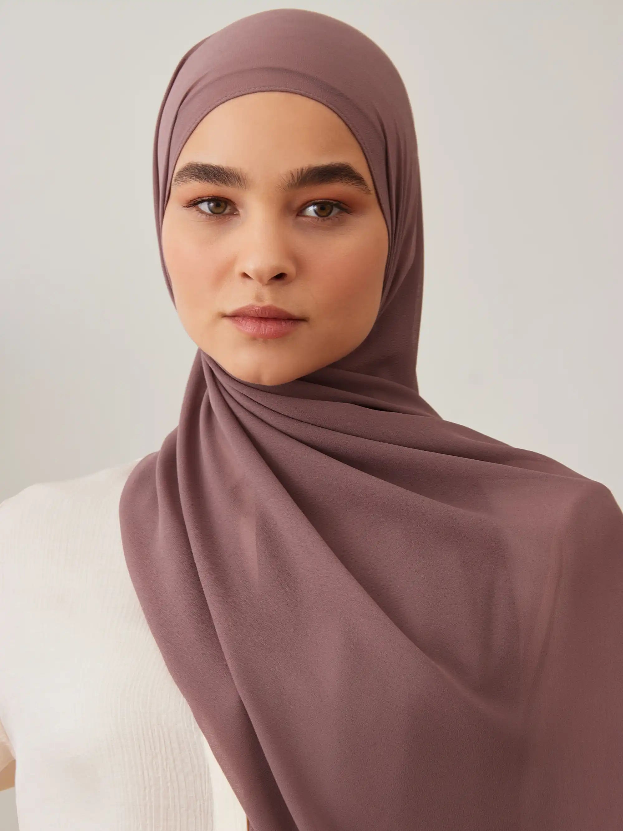 Deluxe Chiffon Hijab - Rose Brown