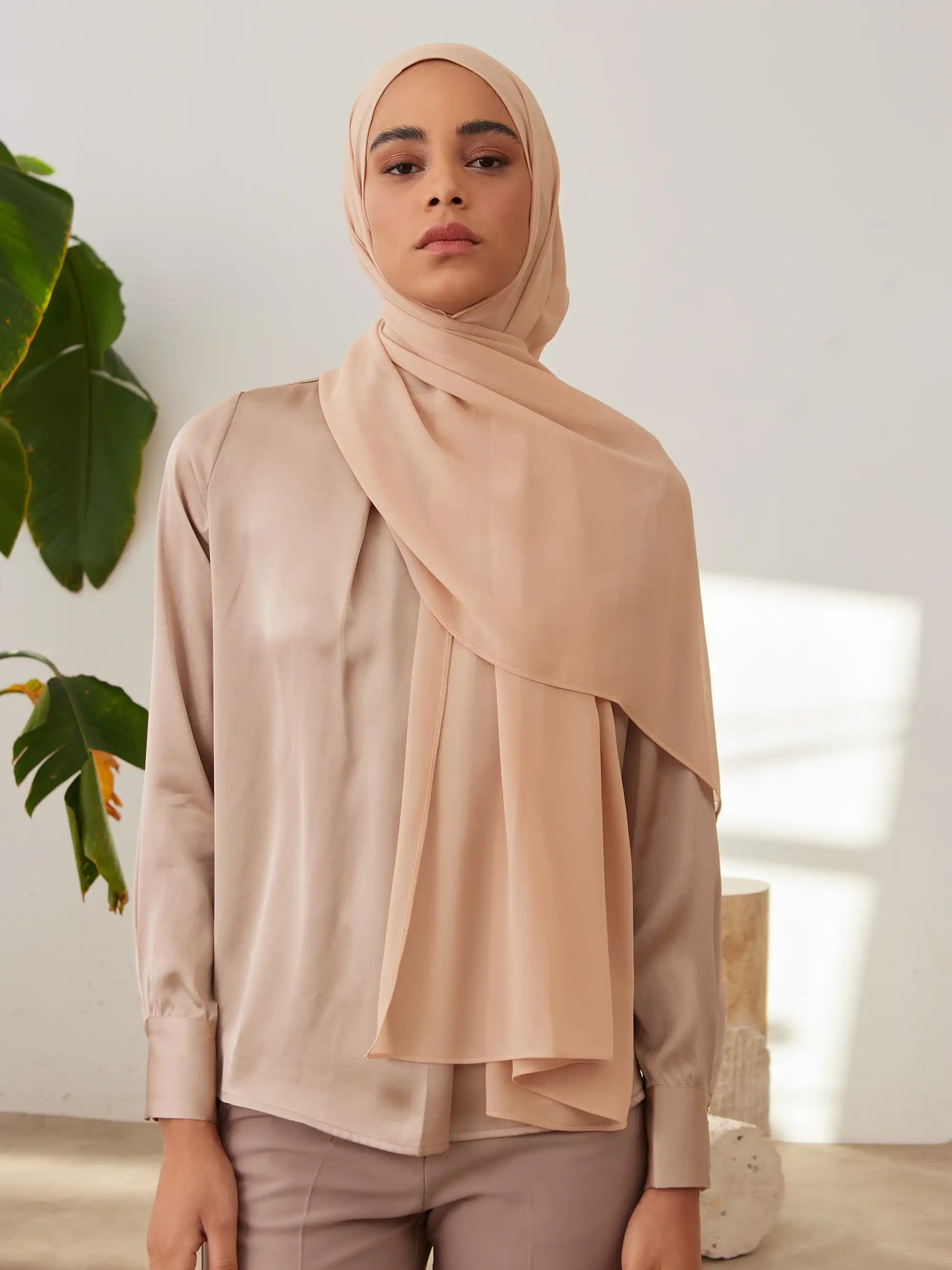 Deluxe Chiffon Hijab - Nude