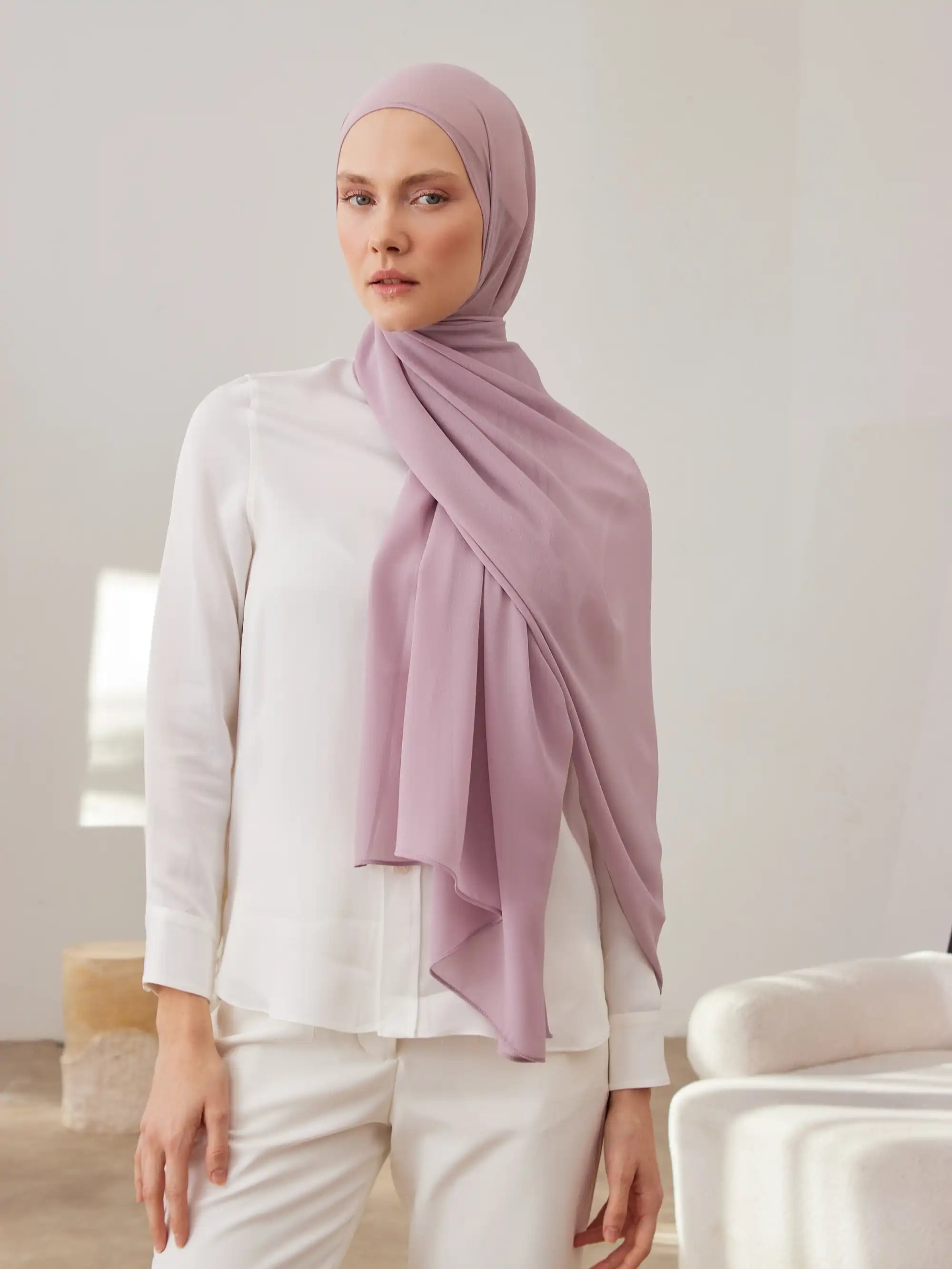 Deluxe Chiffon Hijab - Sepia Rose