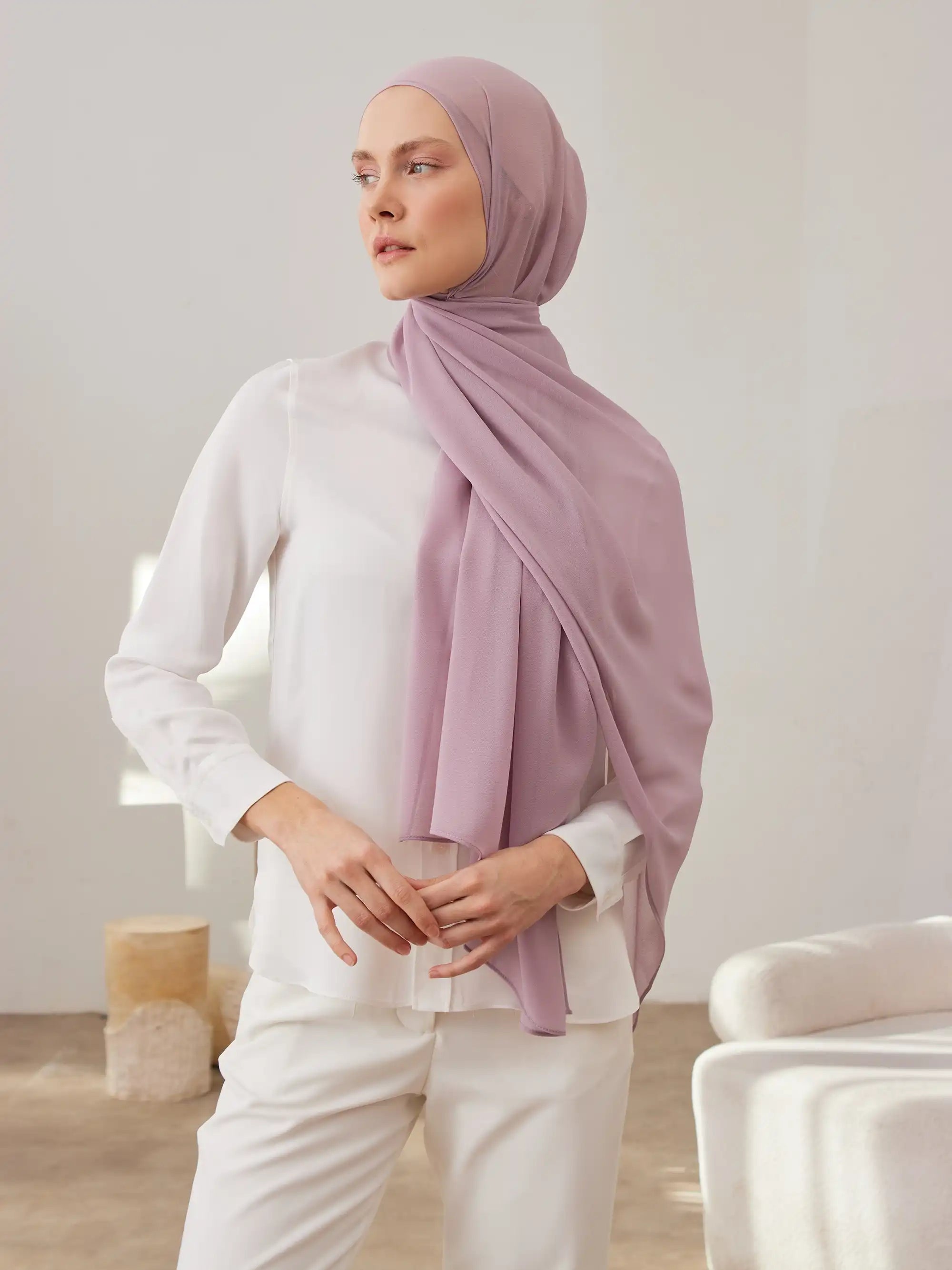 Deluxe Chiffon Hijab - Sepia Rose