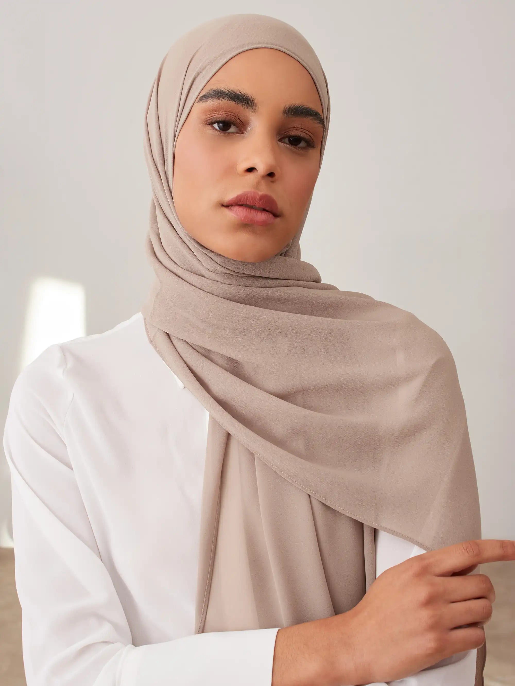 Deluxe Chiffon Hijab - Mink