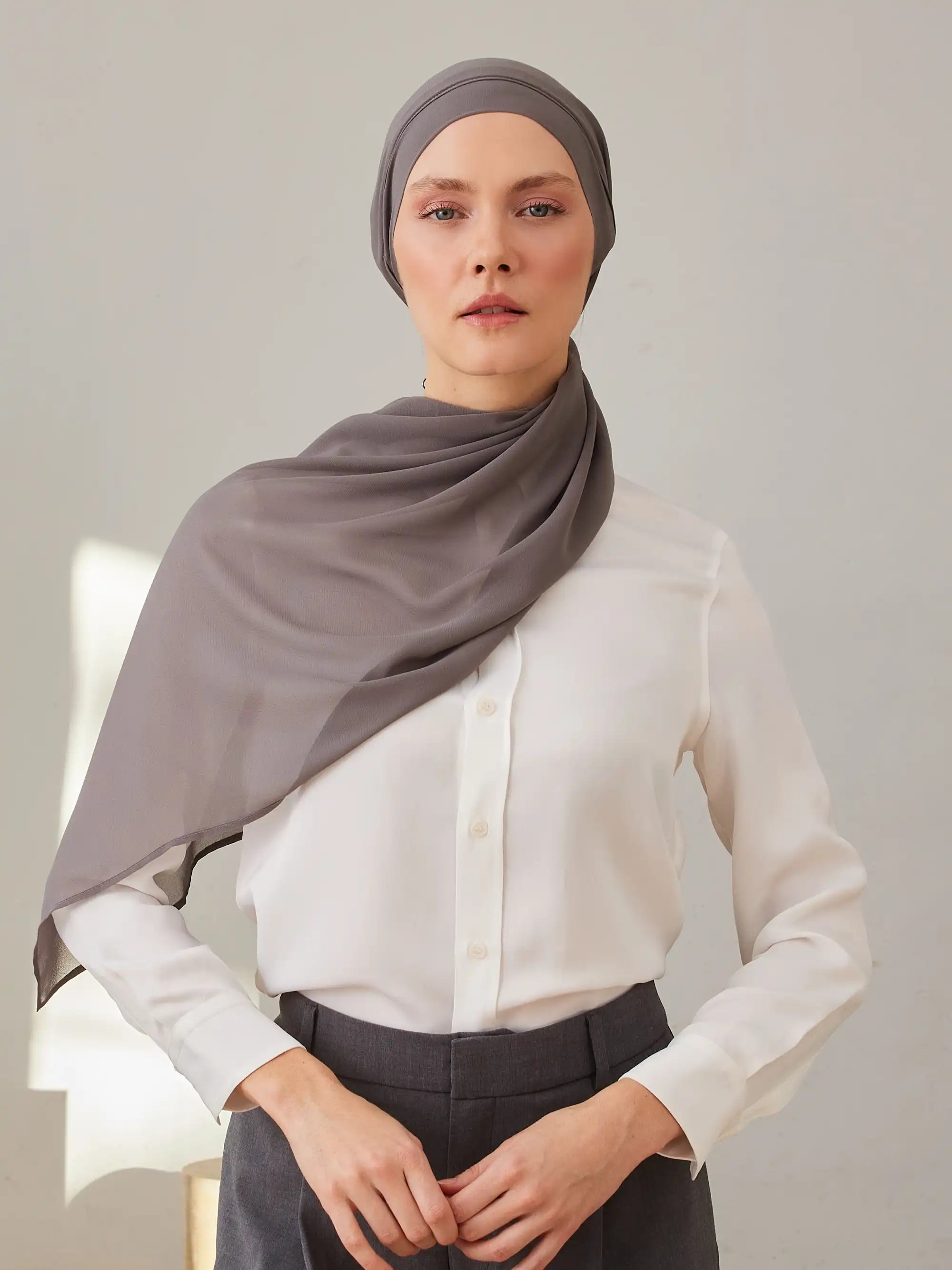 Instant Chiffon Hijab - Gray
