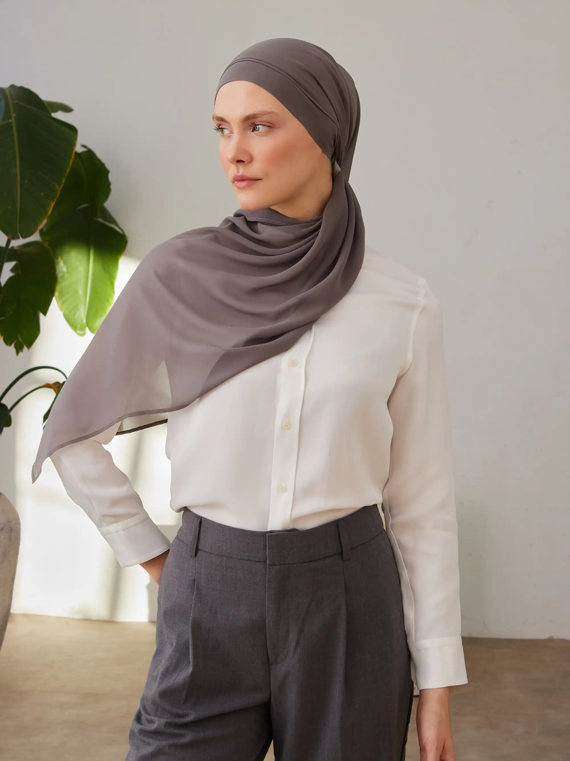 Instant Chiffon Hijab - Gray