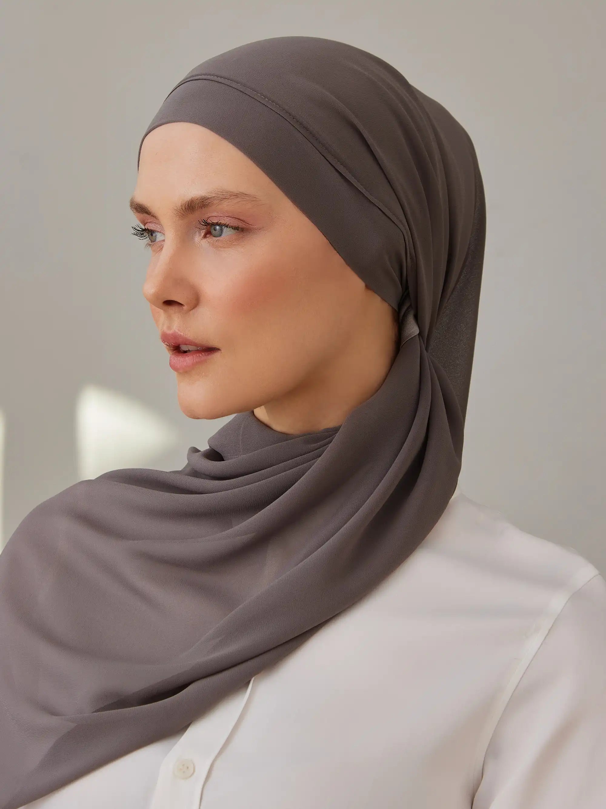 Instant Chiffon Hijab - Gray