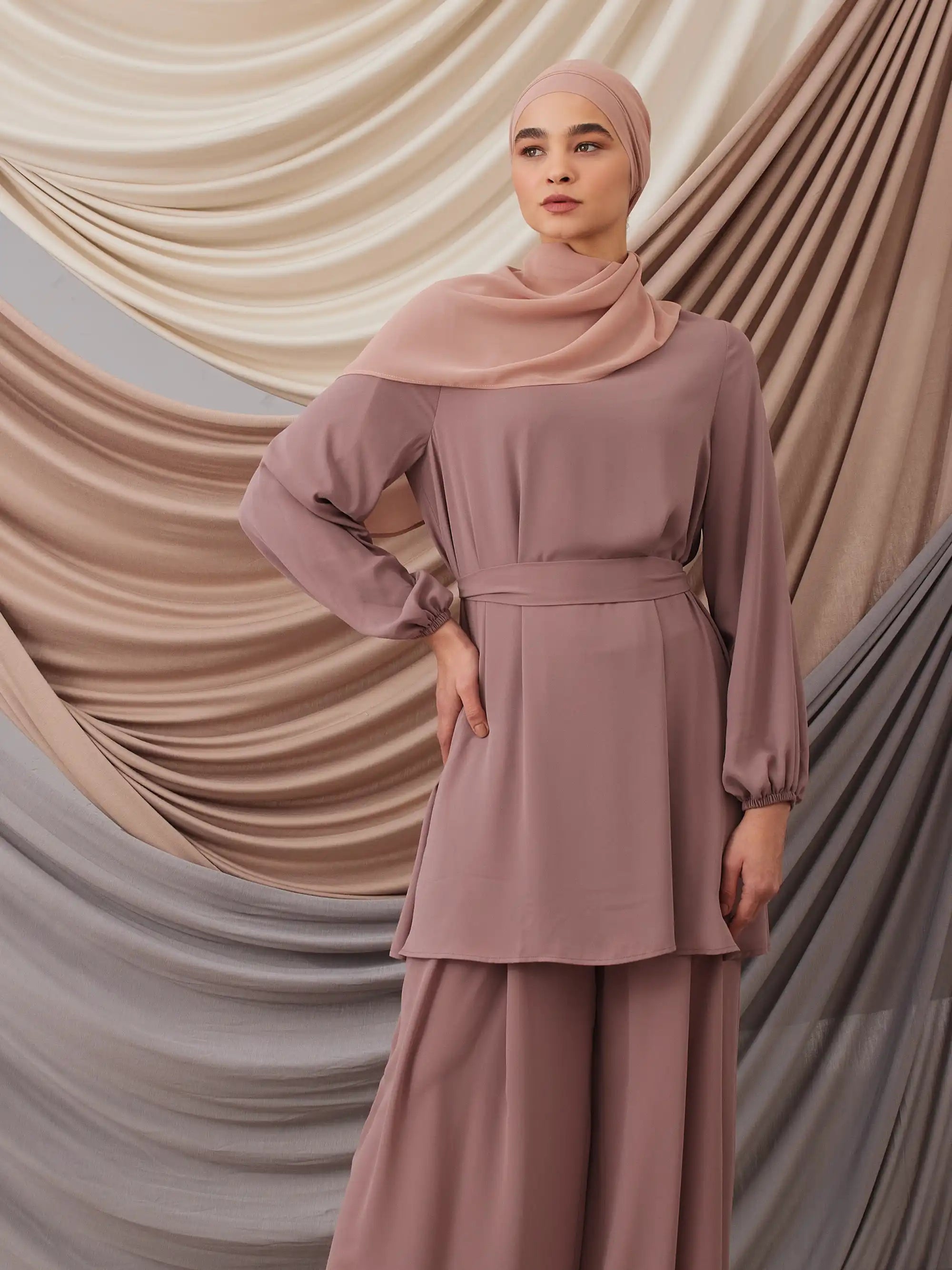 Instant Chiffon Hijab - Taupe Pink