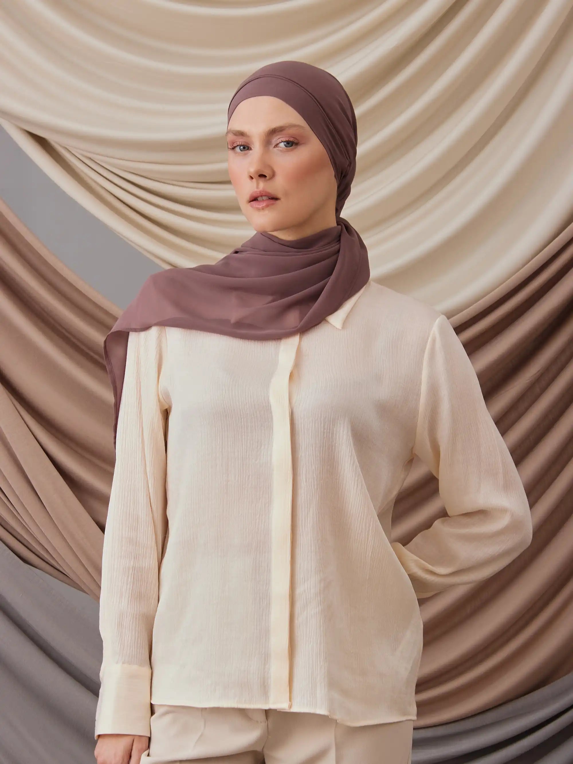 Instant Chiffon Hijab - Rose Taupe