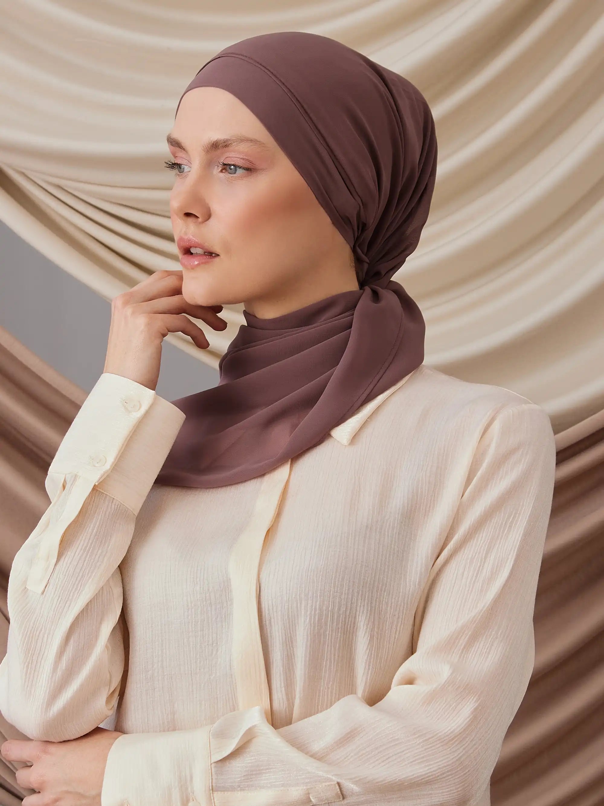Instant Chiffon Hijab - Rose Taupe