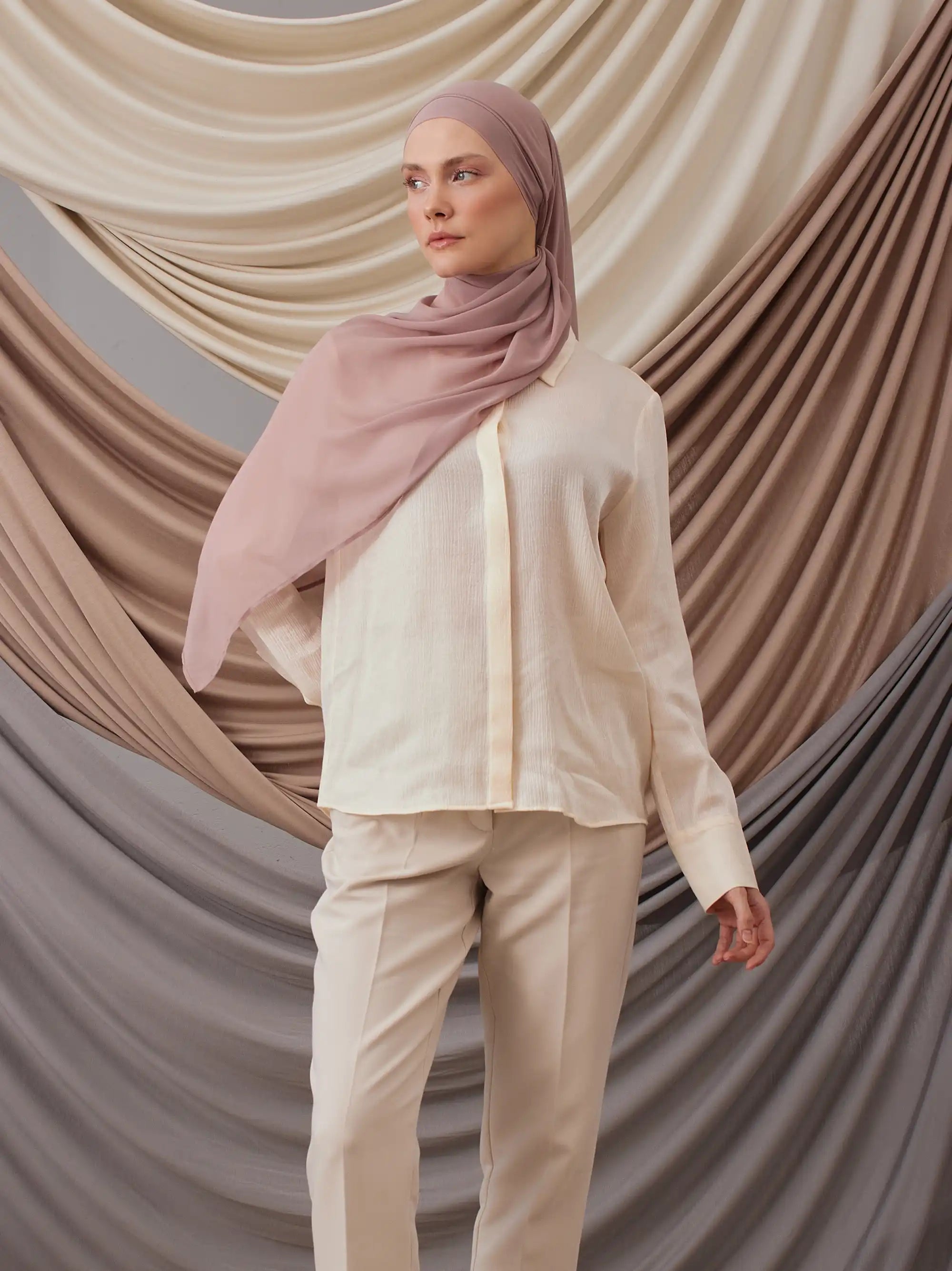 Instant Chiffon Hijab - Dusty Rose