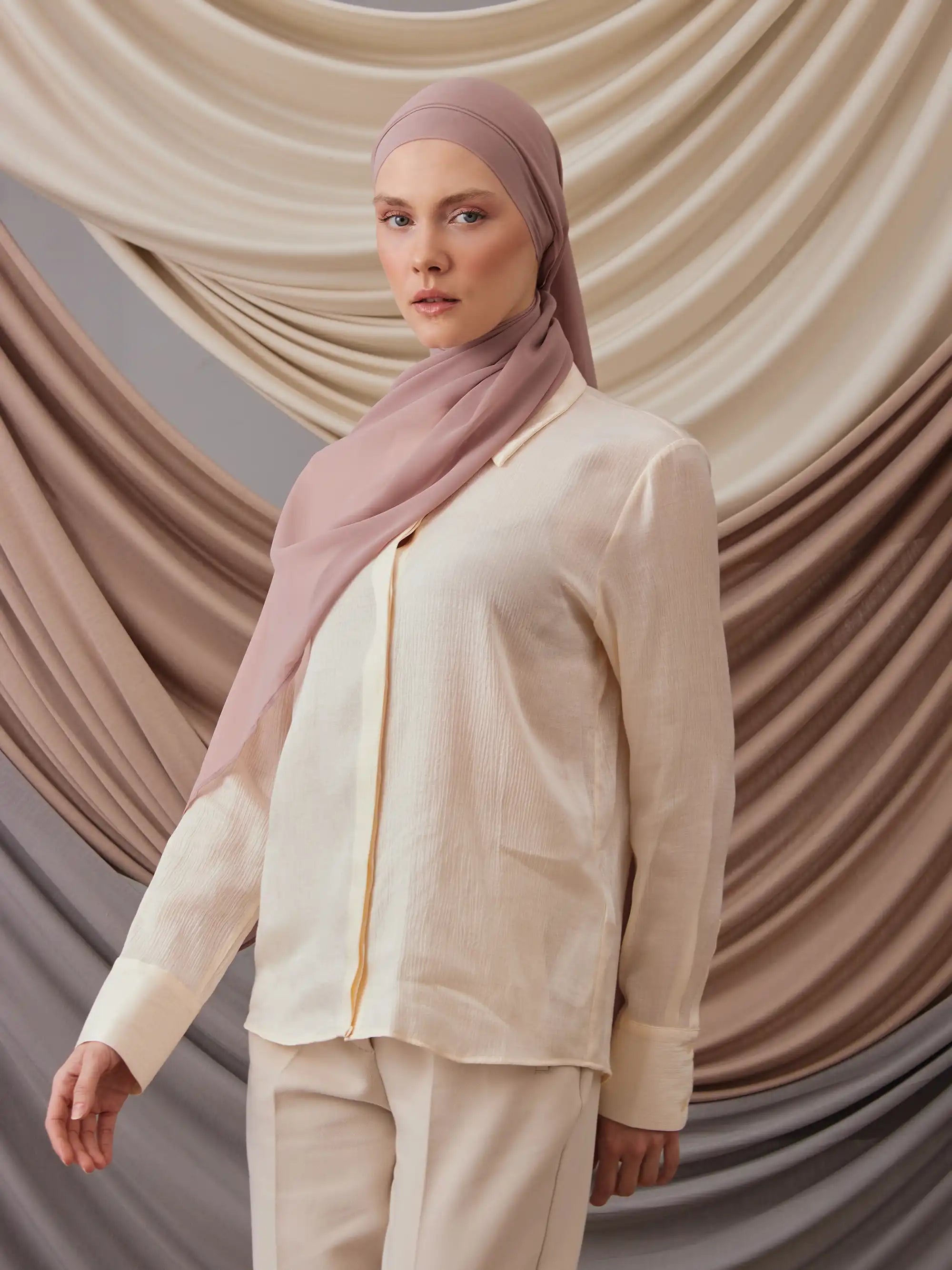 Instant Chiffon Hijab - Dusty Rose
