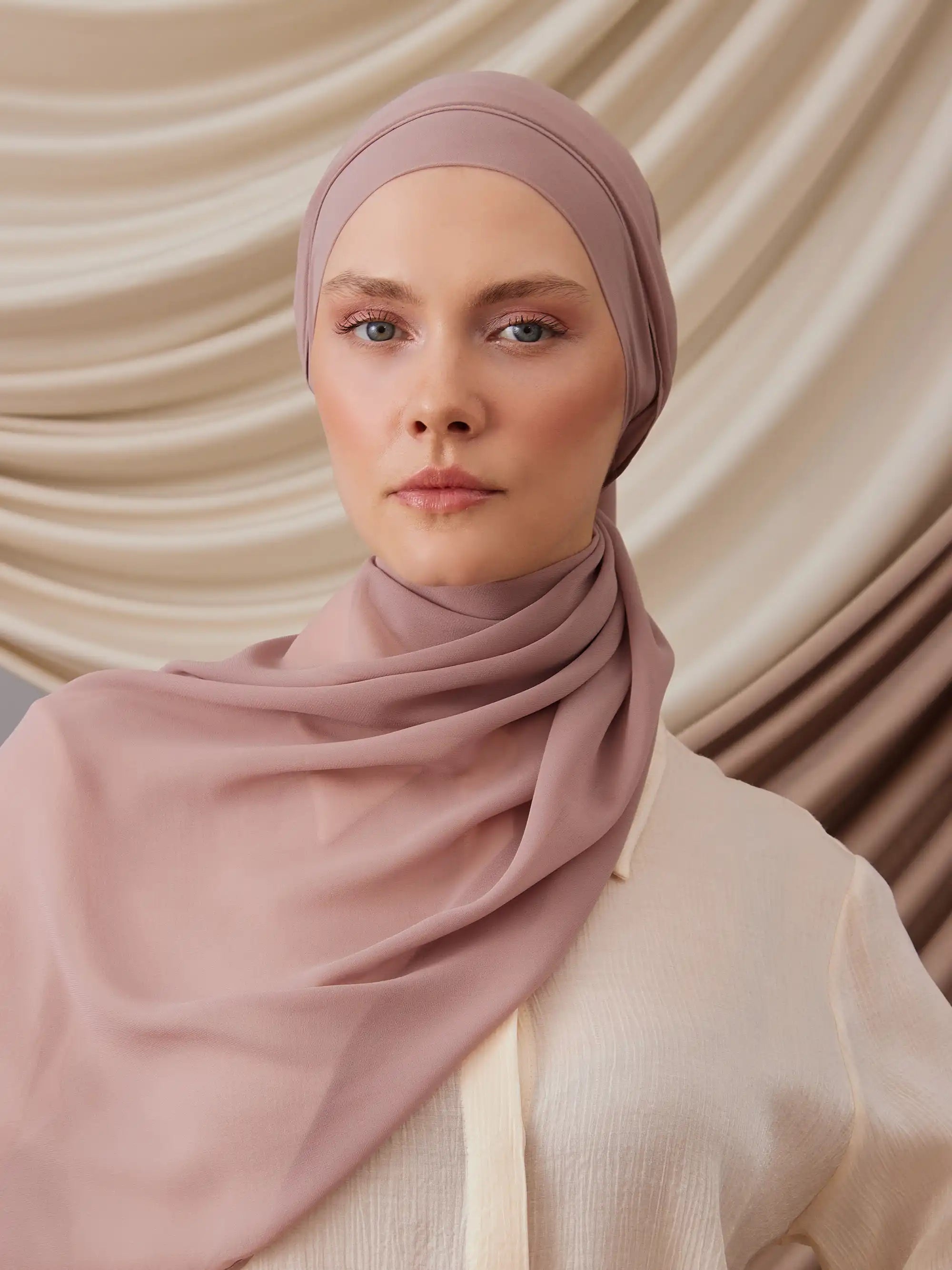 Instant Chiffon Hijab - Dusty Rose
