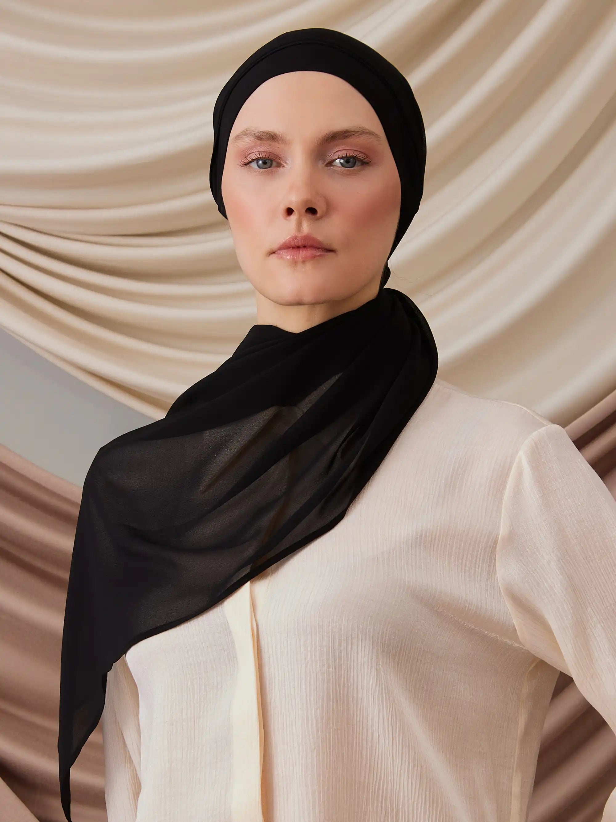 Instant Chiffon Hijab - Black