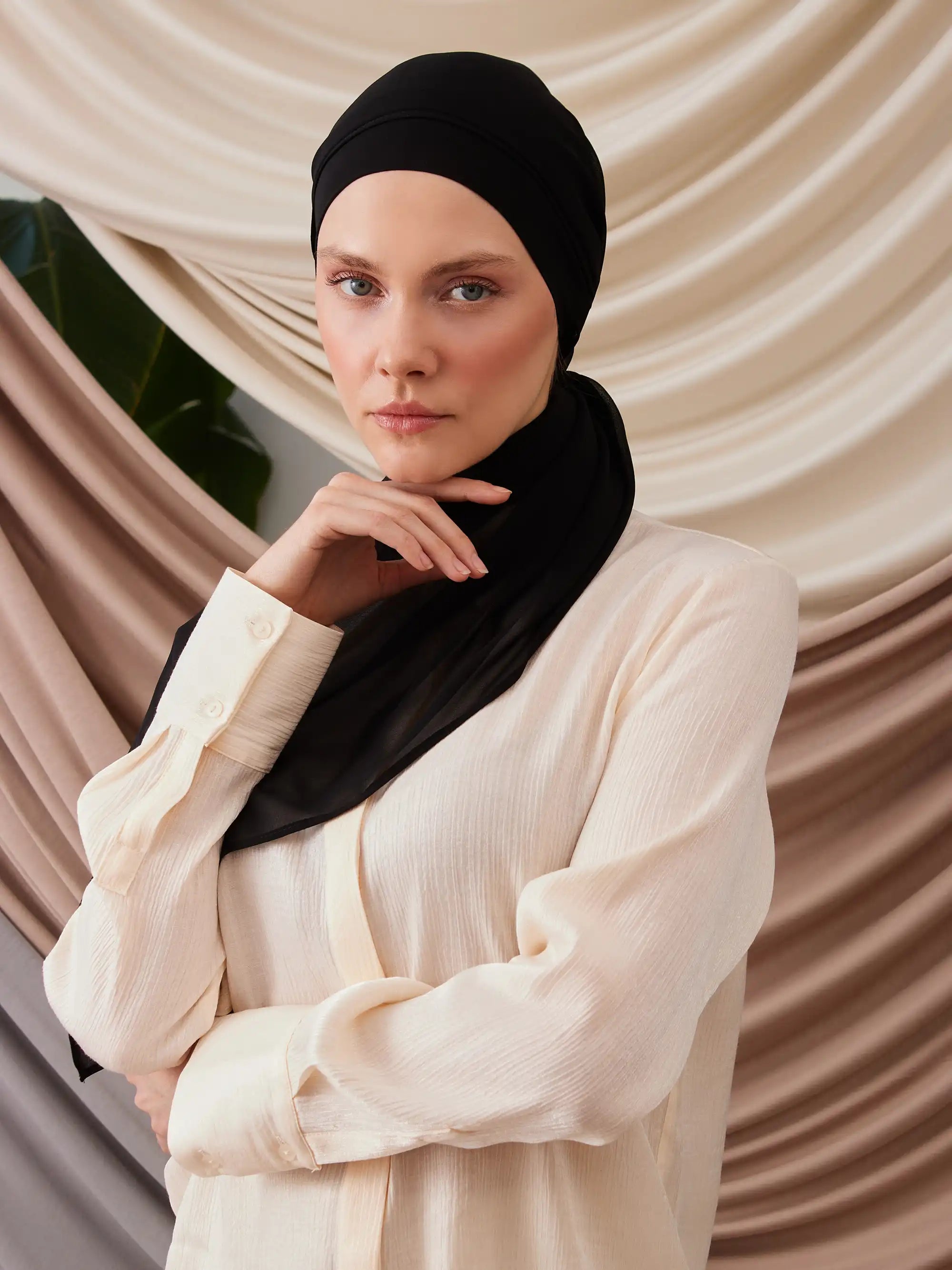 Instant Chiffon Hijab - Black