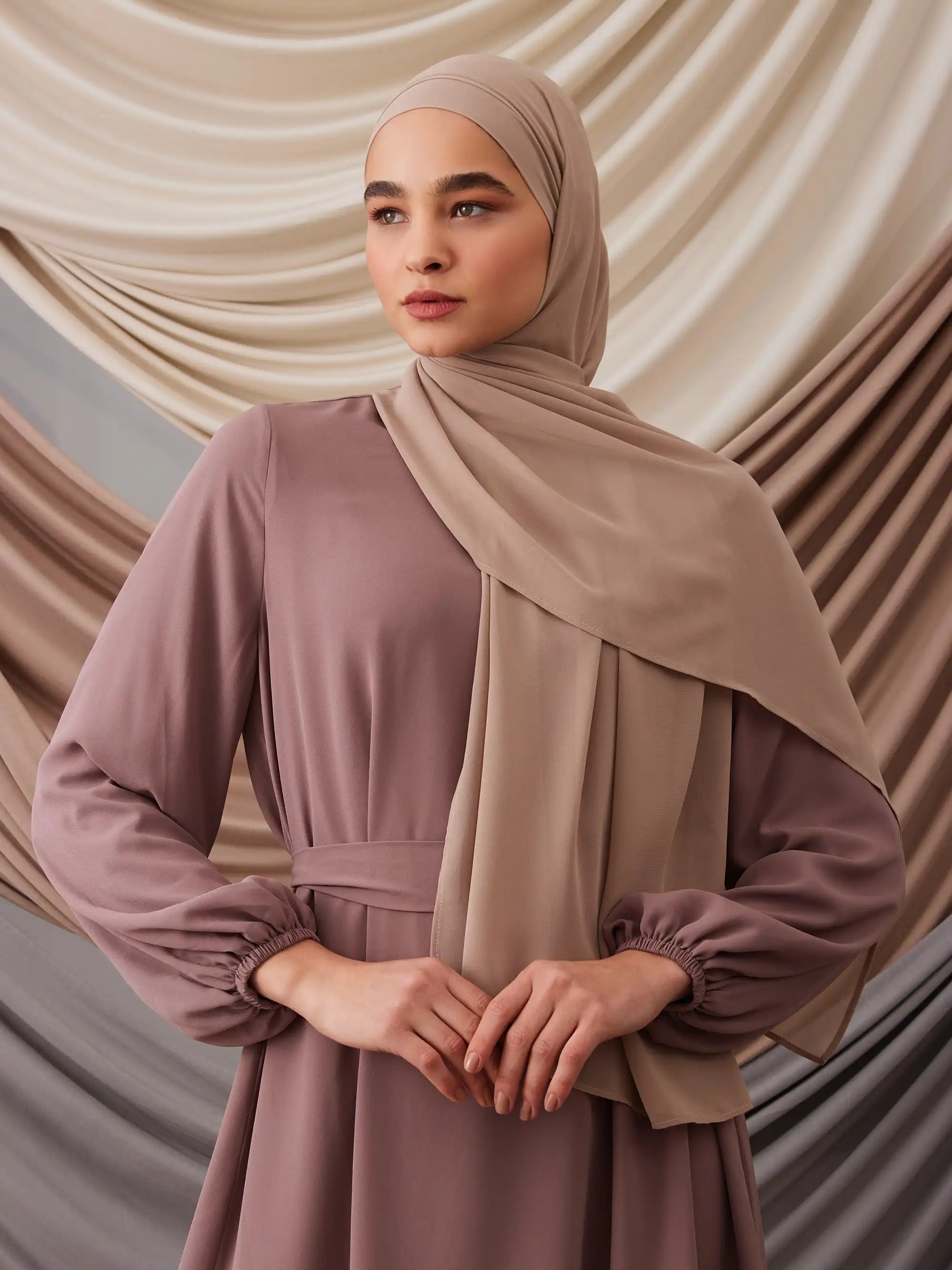 Instant Chiffon Hijab - Warm Sand