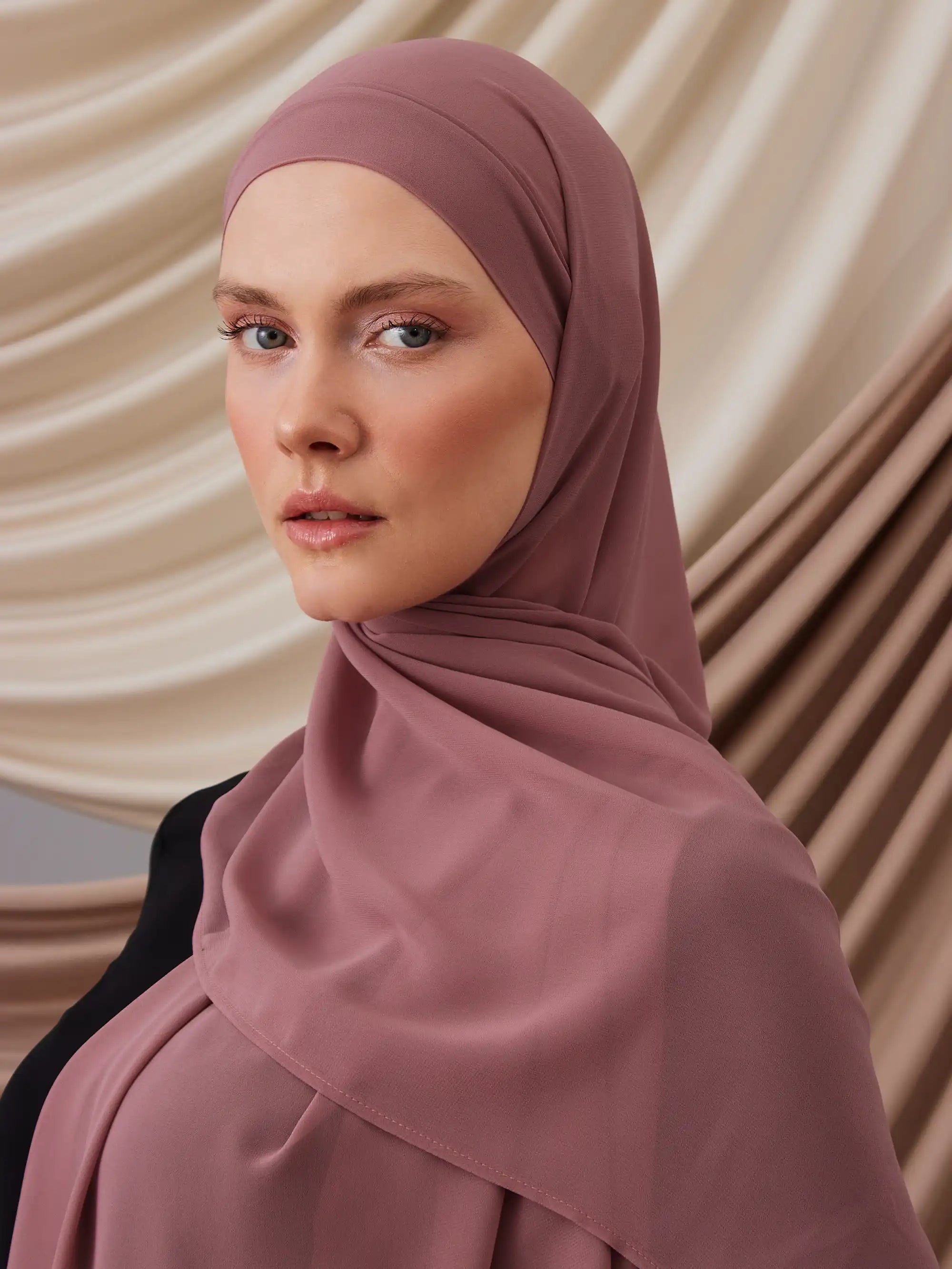 Instant Chiffon Hijab - Old Rose