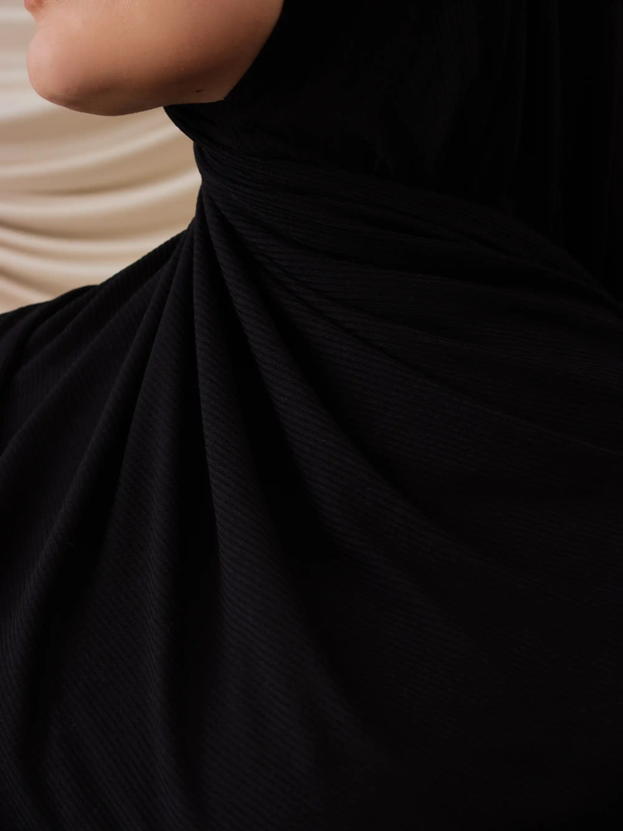 Instant Ribbed Jersey Hijab - Black