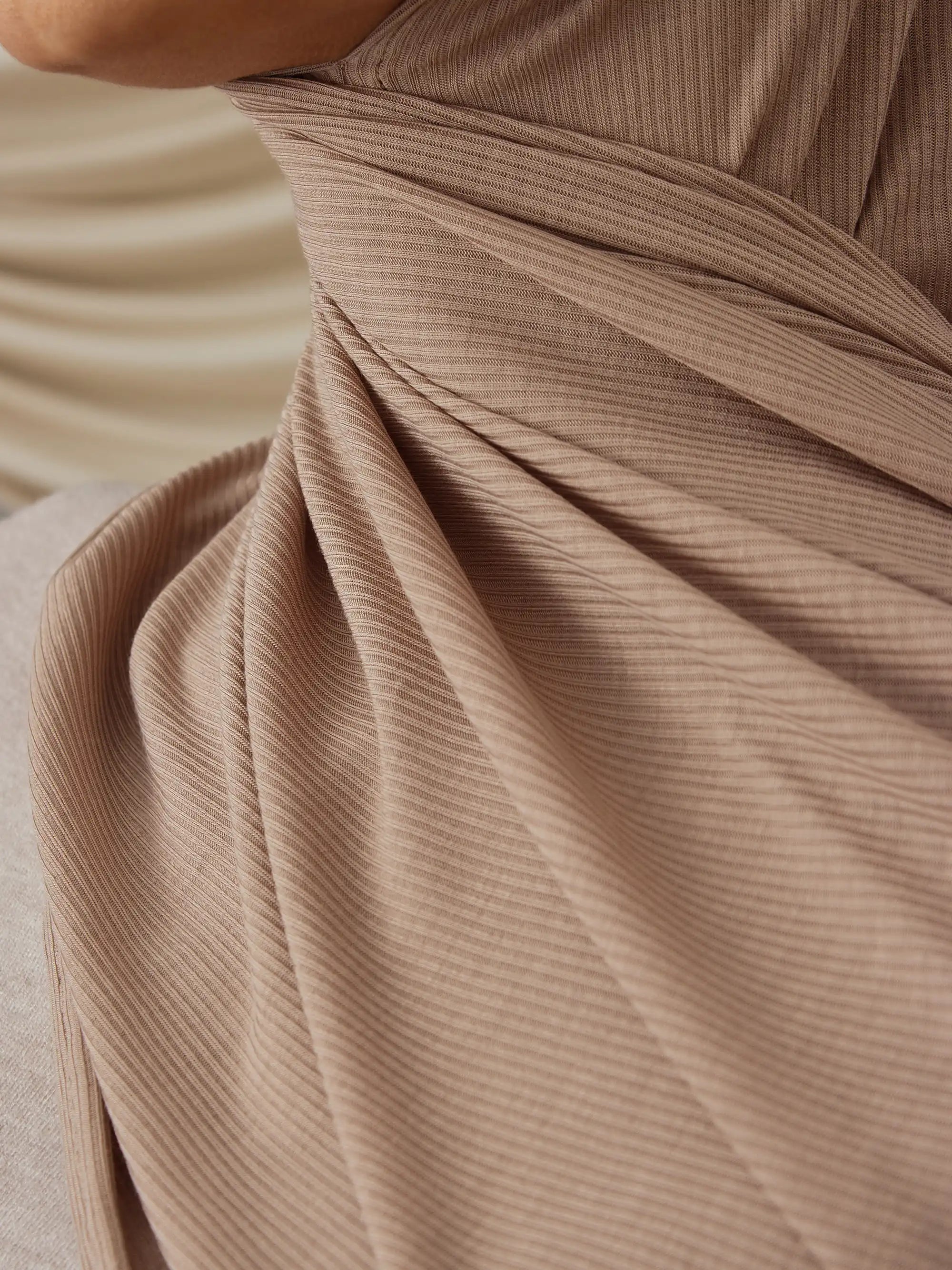 Instant Ribbed Jersey Hijab - Warm Sand