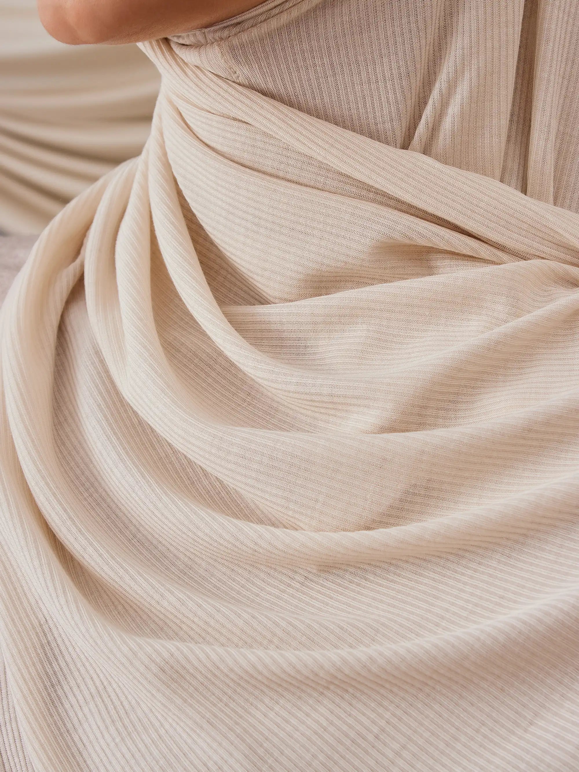 Instant Ribbed Jersey Hijab - Off White