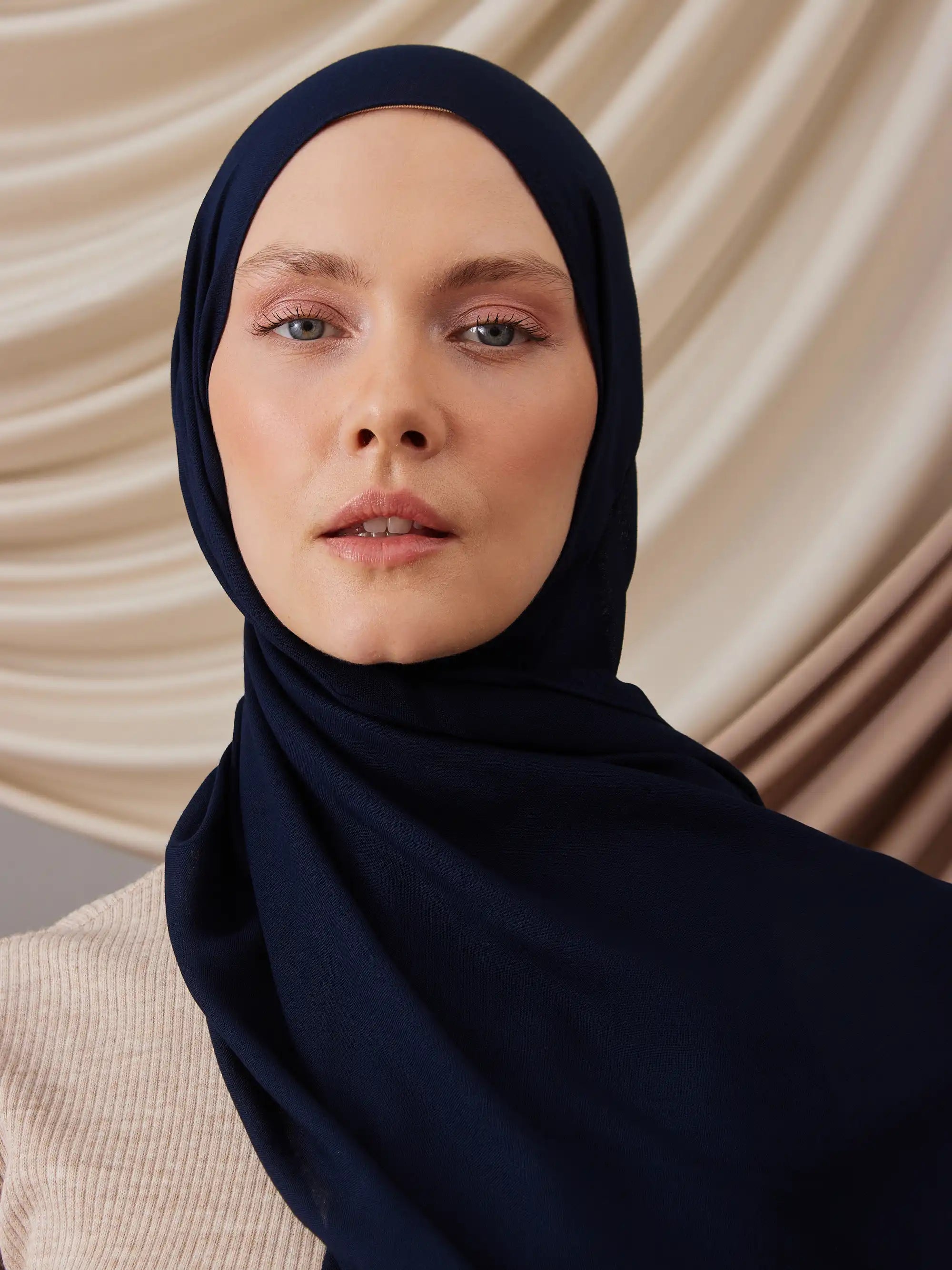 Breathable Rayon Hijab - Navy