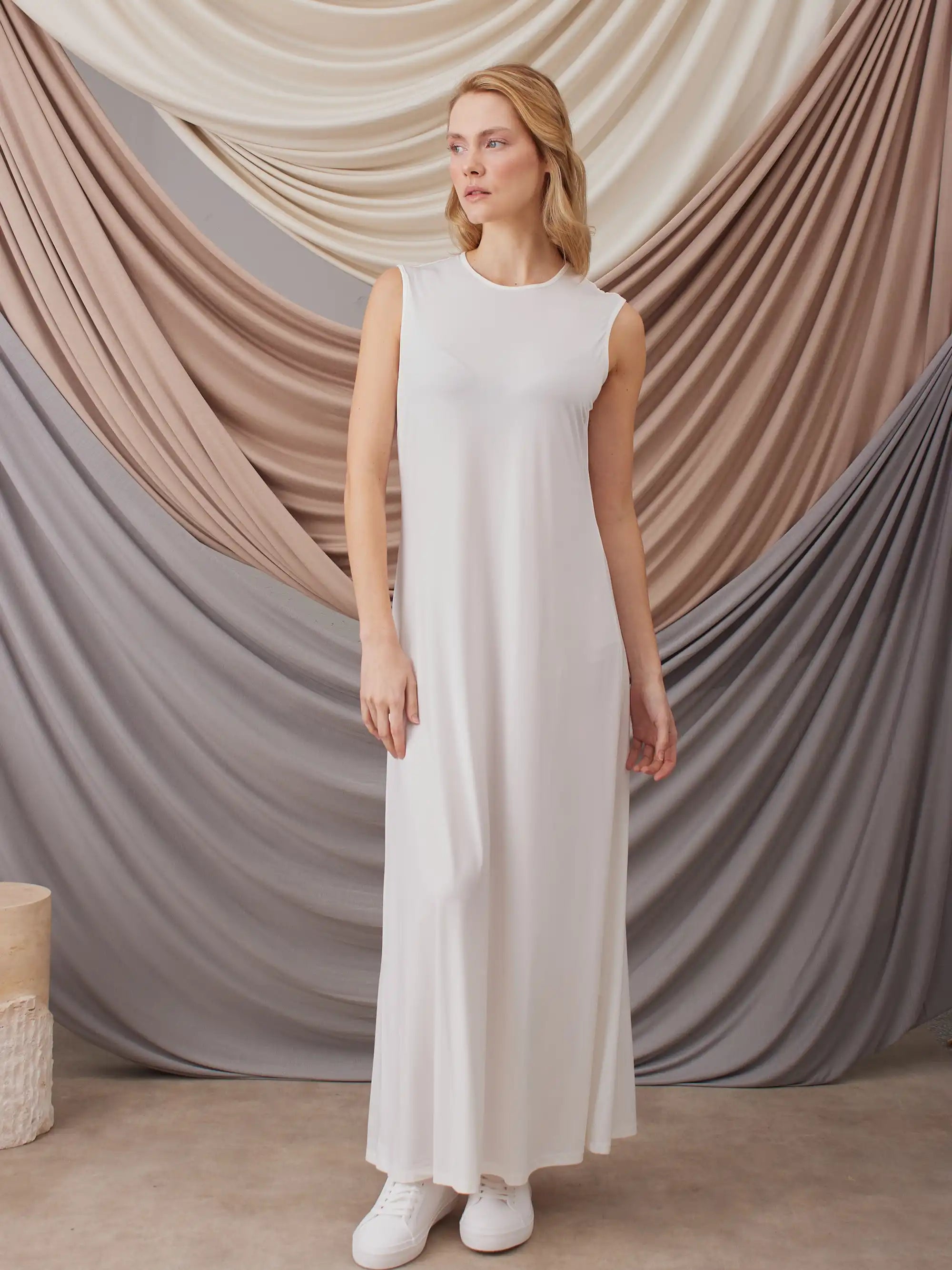Sleeveless Dress Layer - Ivory
