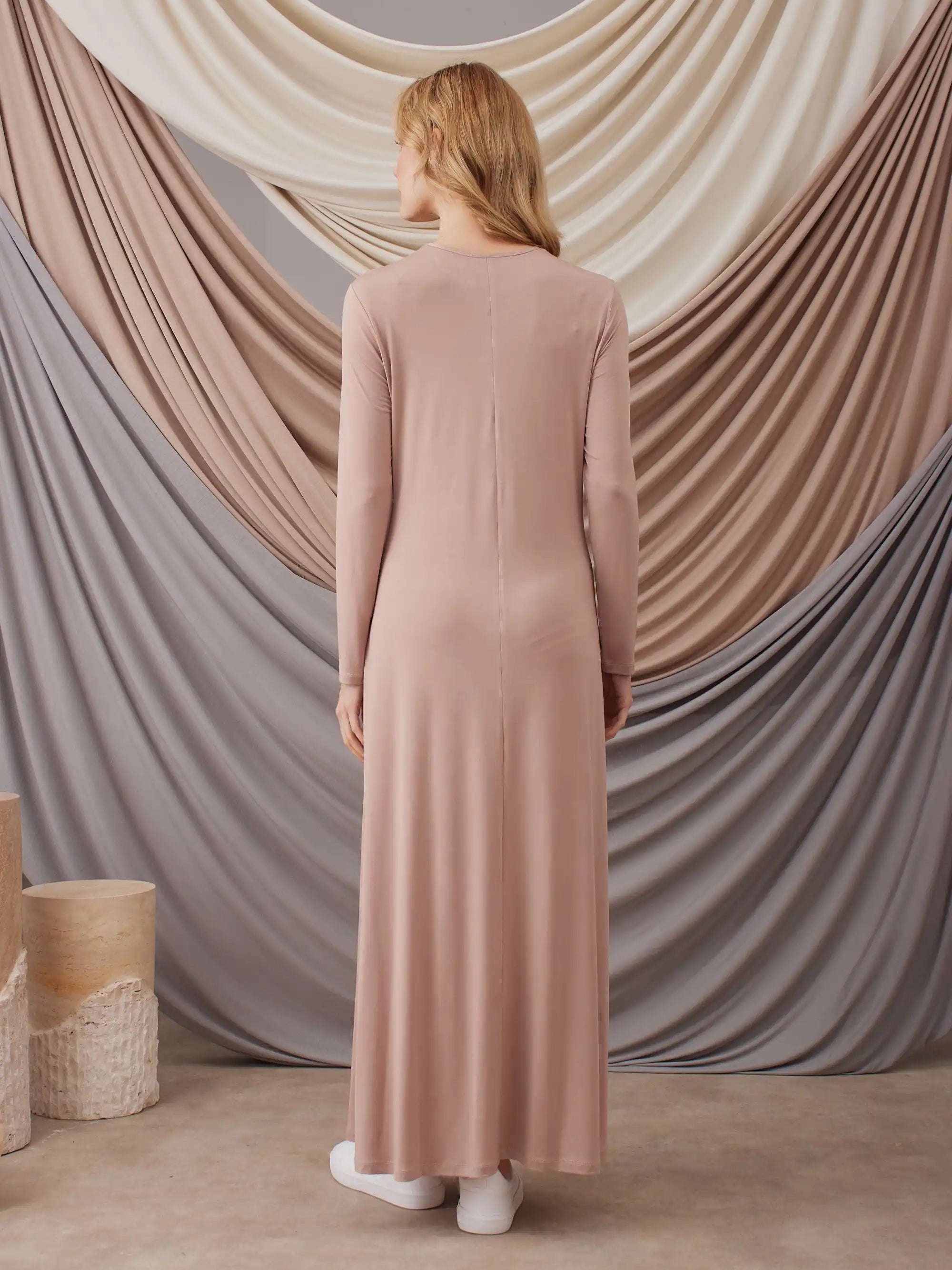 Long Sleeve Dress Layer - Nude
