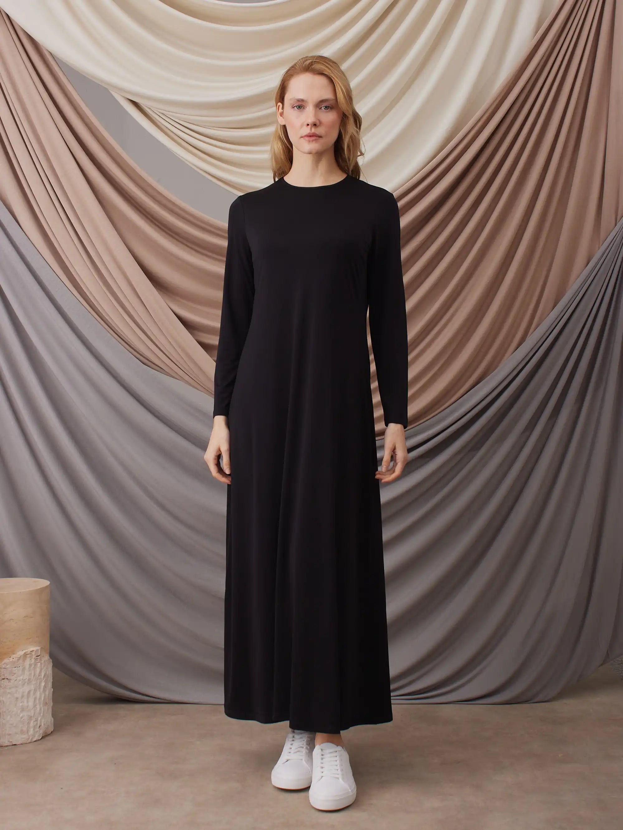Long Sleeve Dress Layer - Black