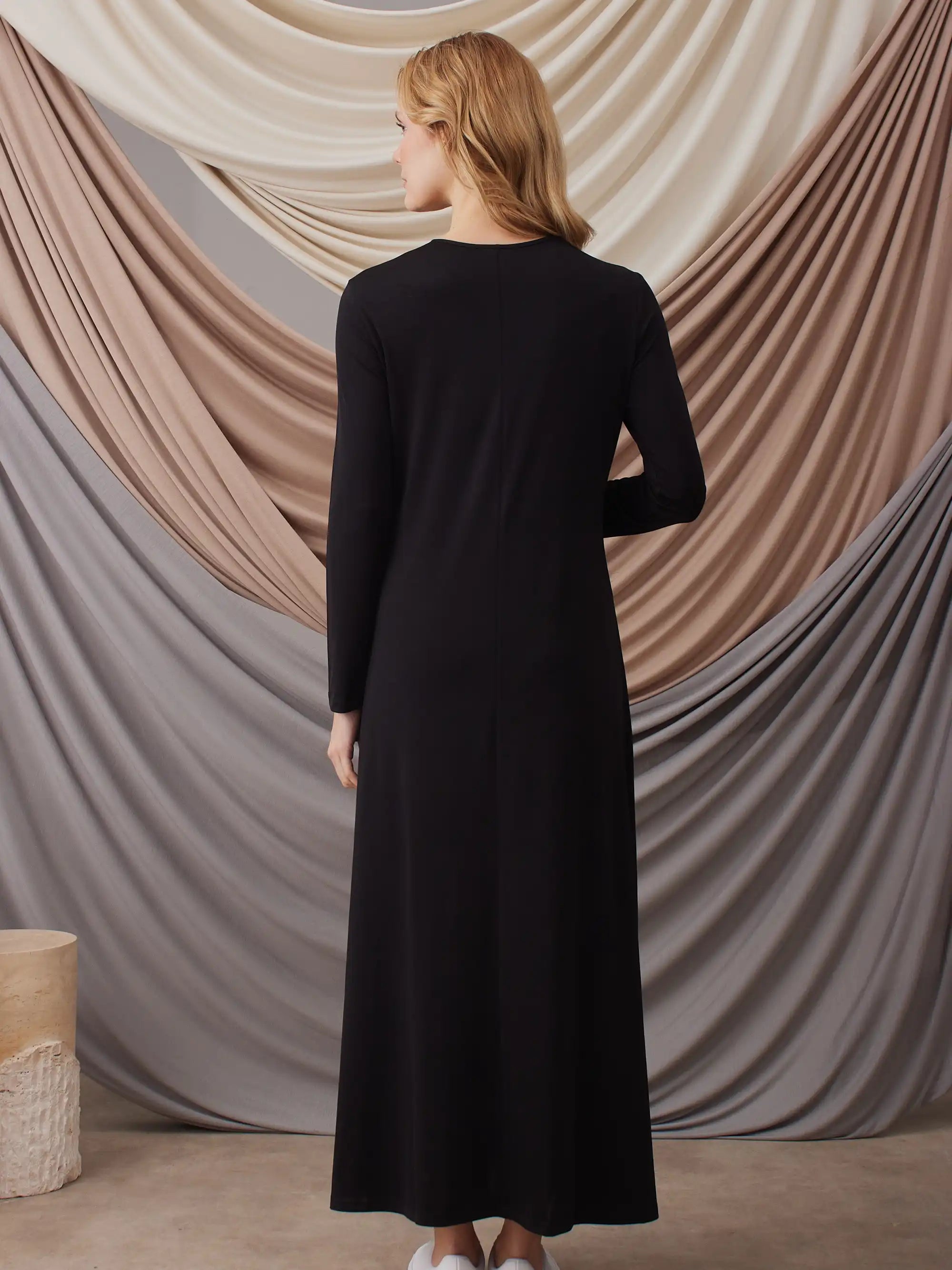 Long Sleeve Dress Layer - Black