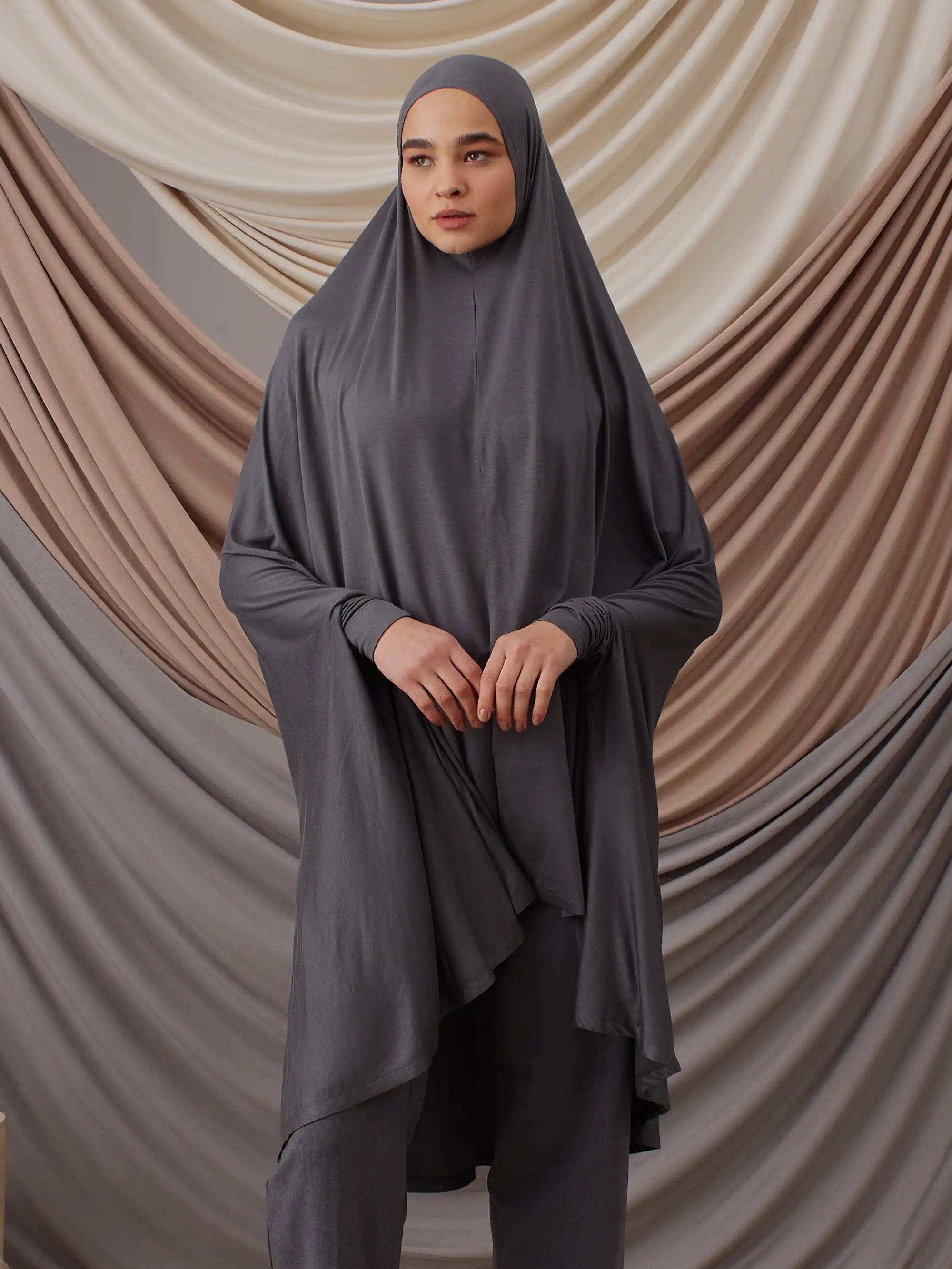 Prayer Khimar - Dark Grey
