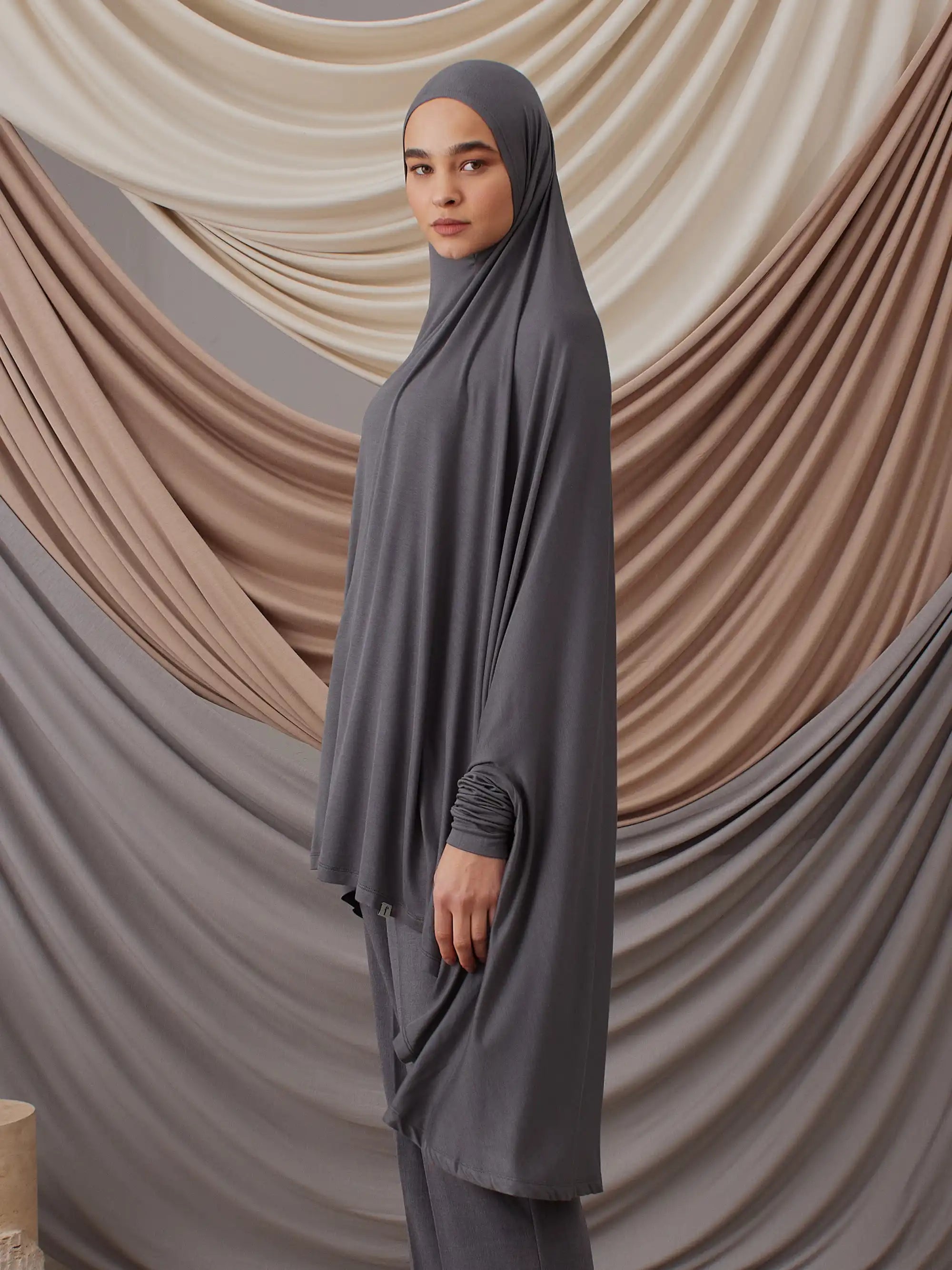 Prayer Khimar - Dark Grey