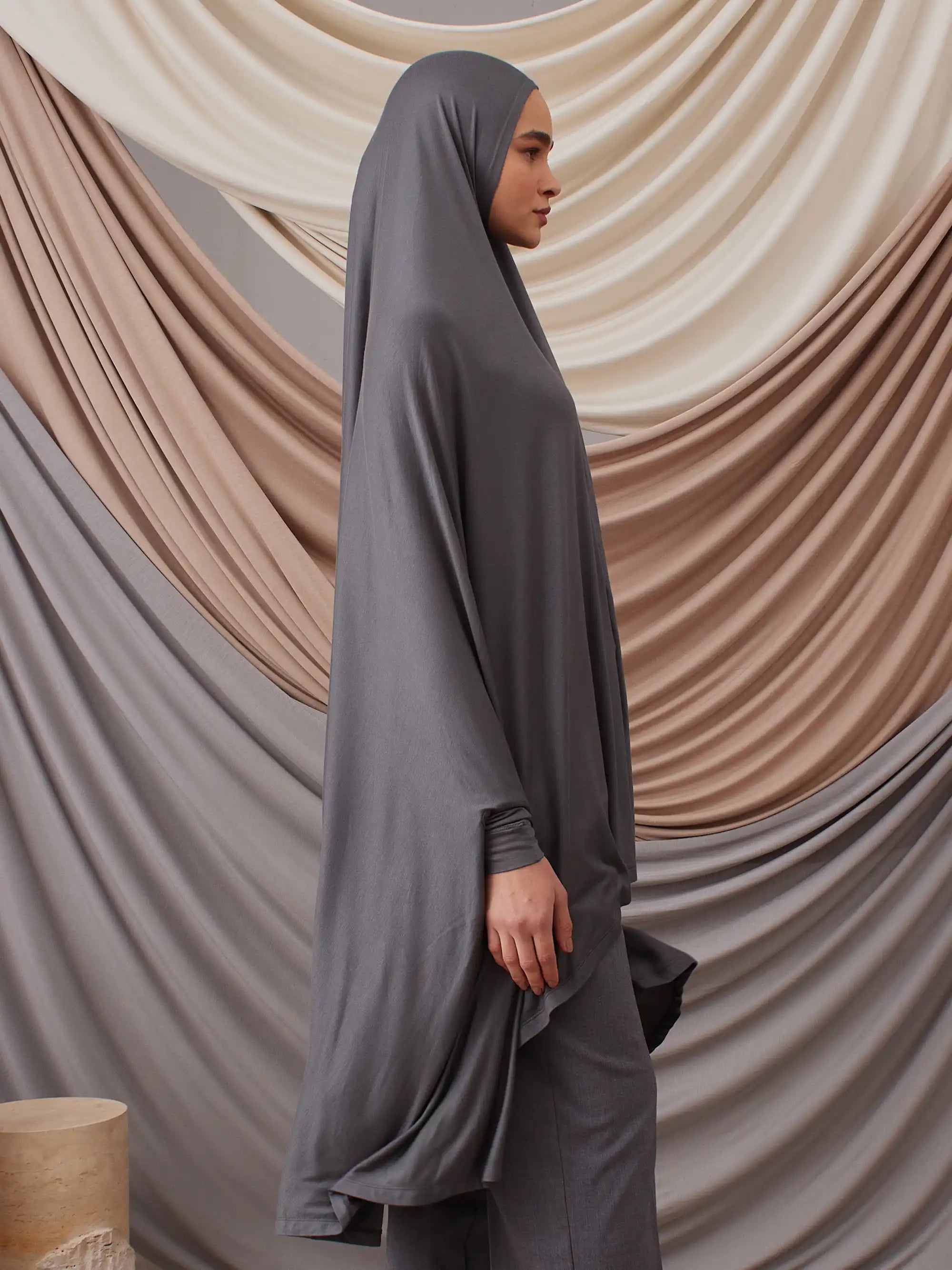 Prayer Khimar - Dark Grey