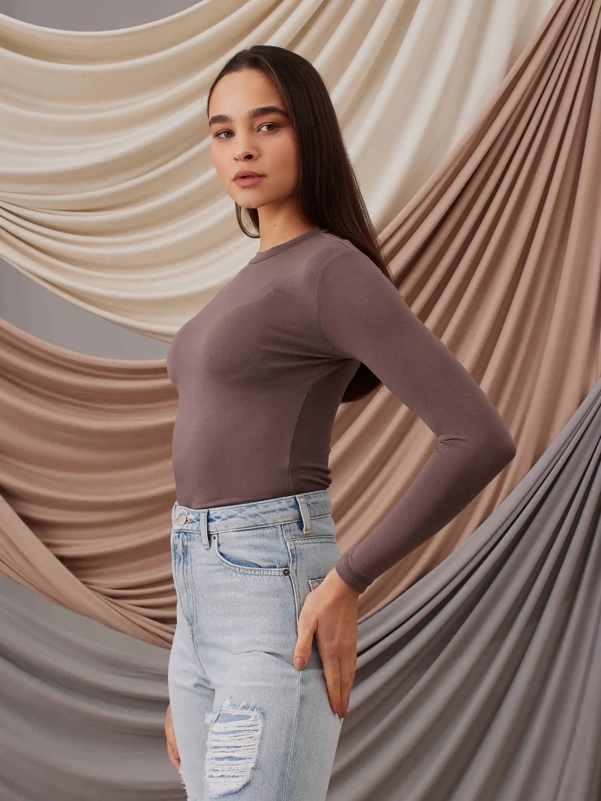 Long Sleeve Layer - Dark Mink