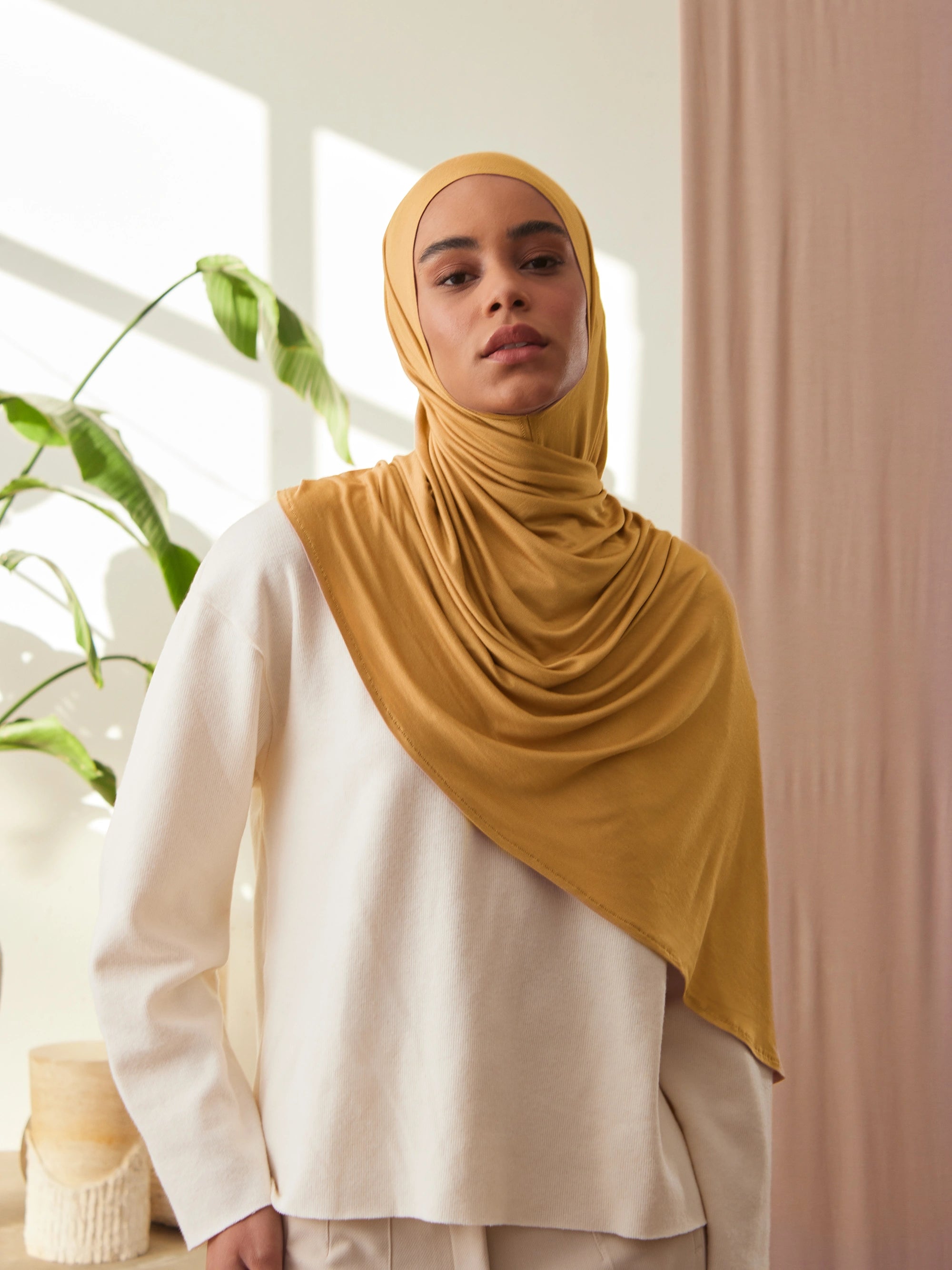 Instant Premium Jersey Hijabs - Mustard Yellow