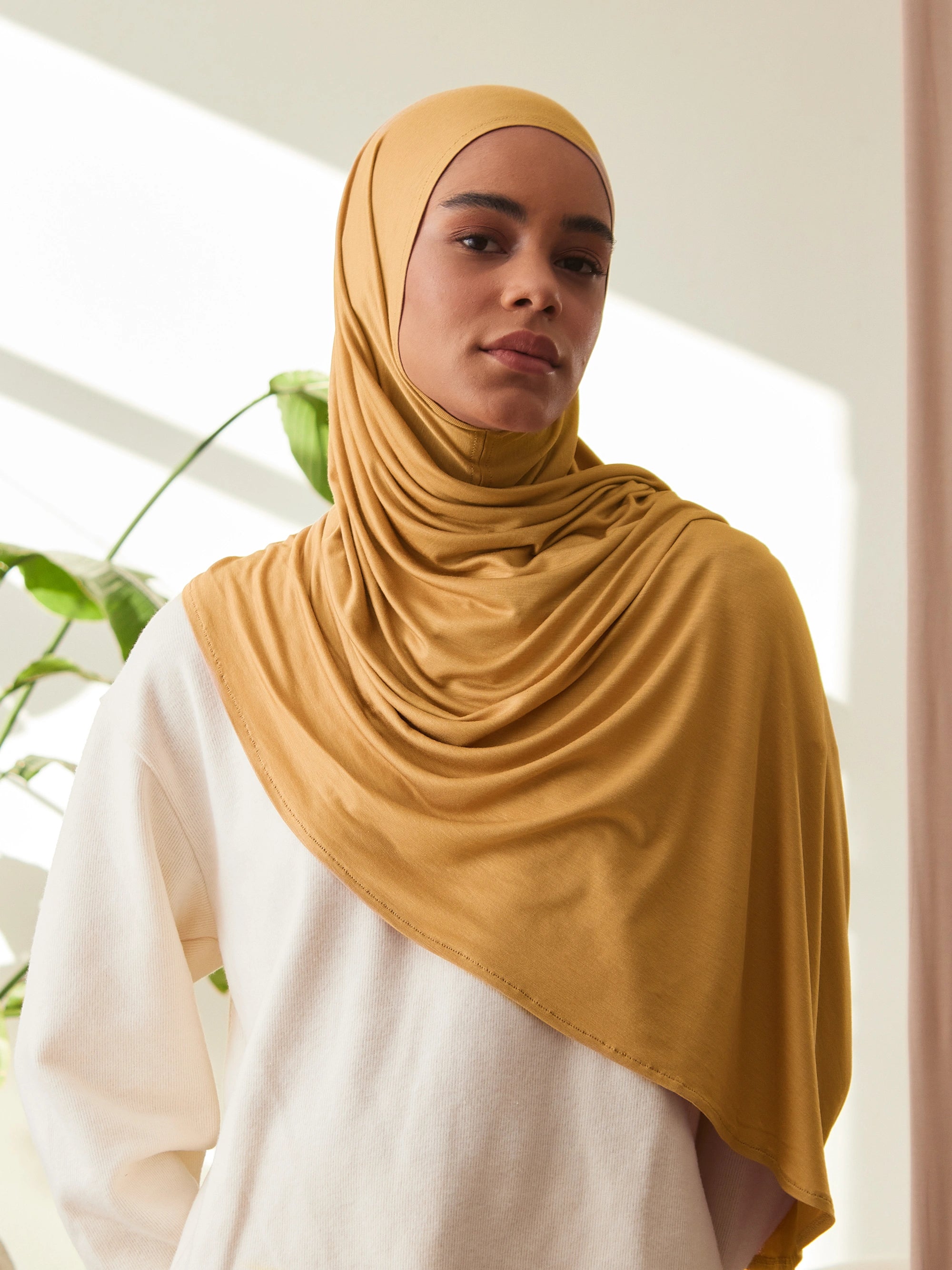 Instant Premium Jersey Hijabs - Mustard Yellow