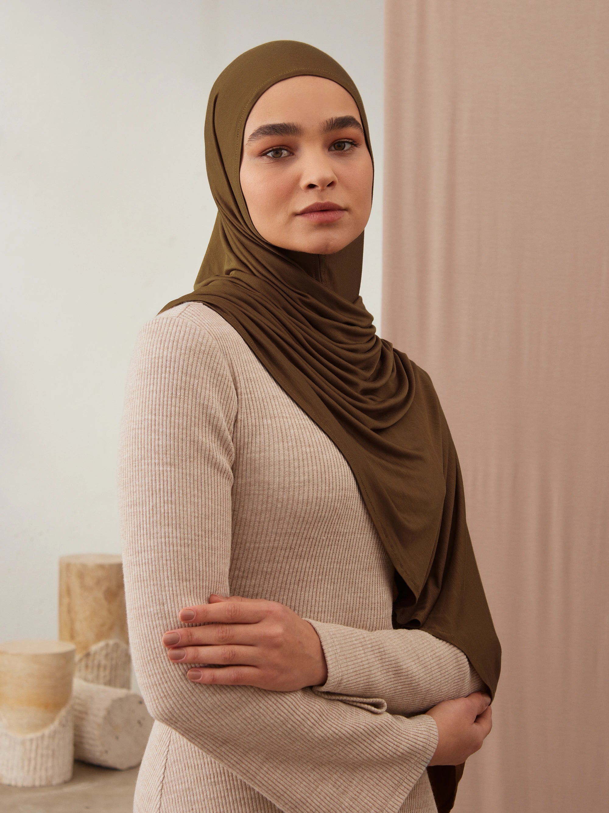 Instant Premium Jersey Hijabs - Earth