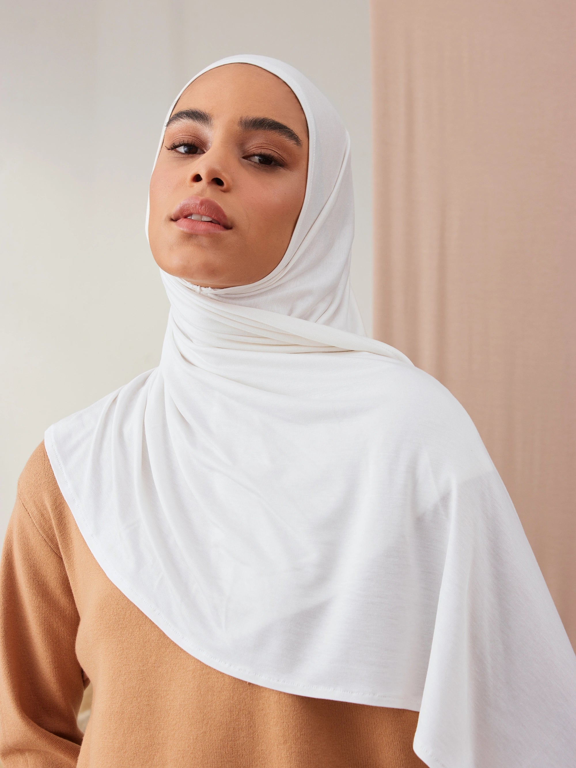 Instant Premium Jersey Hijabs - White