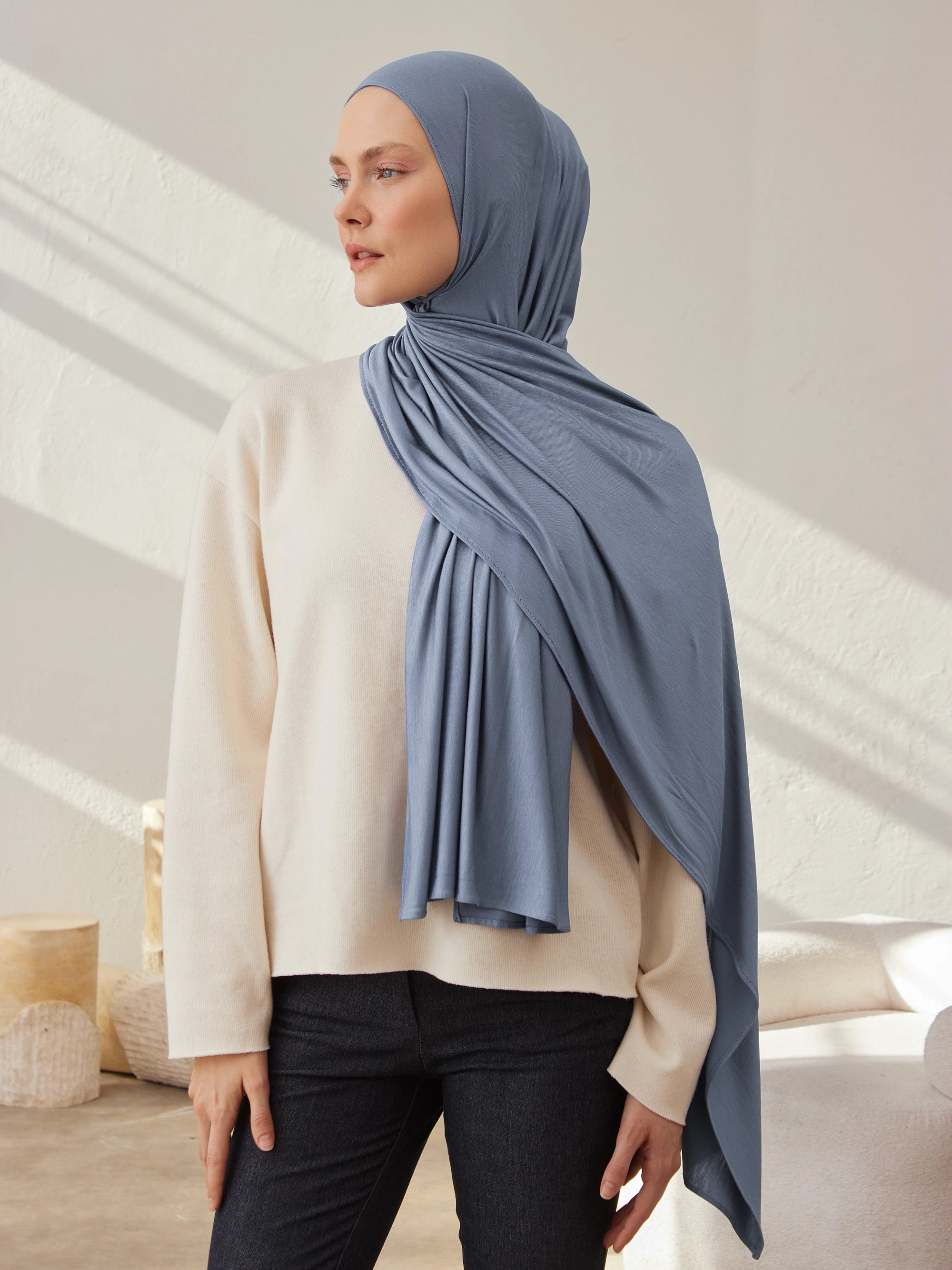 Jersey Light Hijab - Light Denim