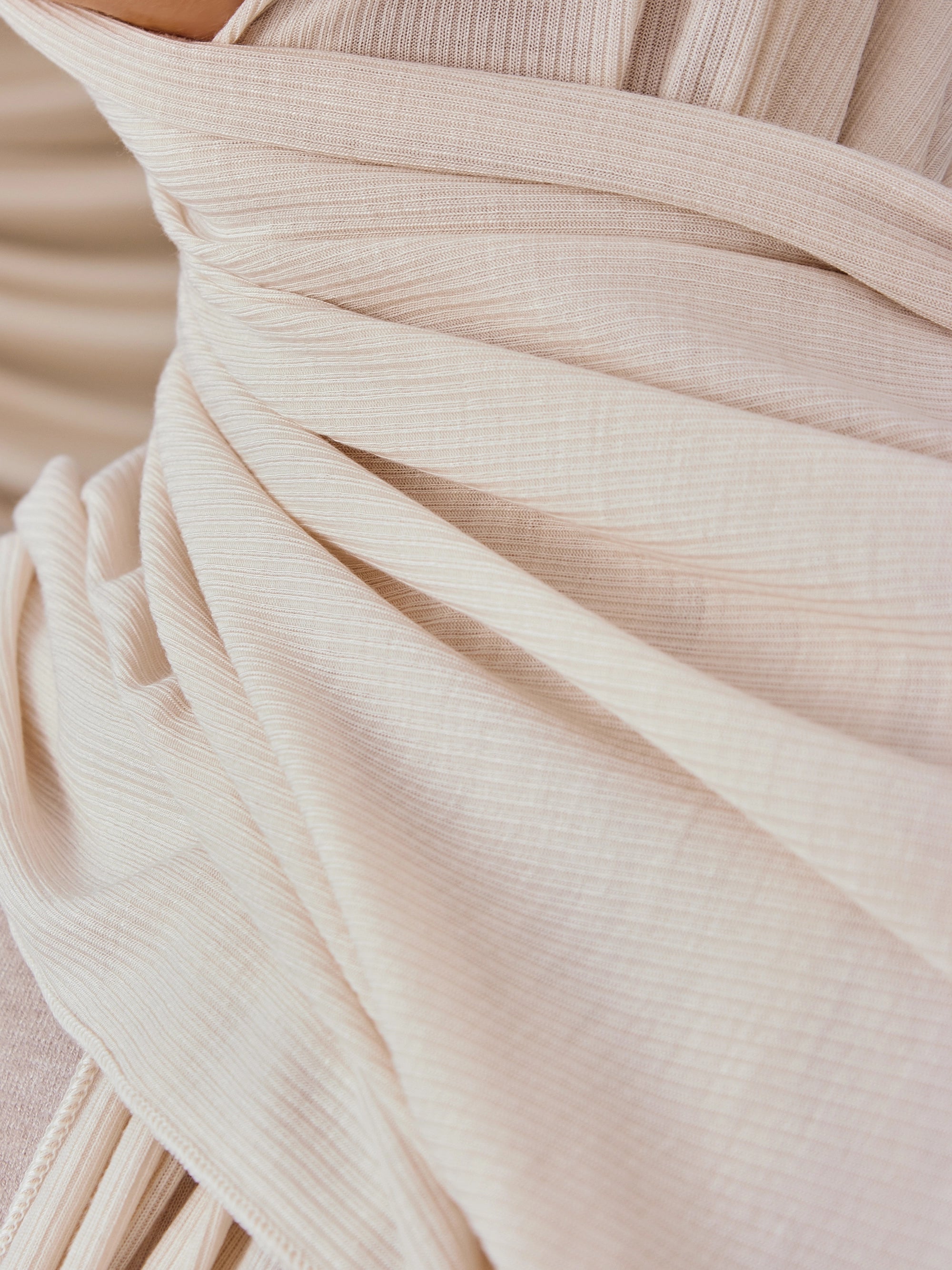 Ribbed Jersey Hijab - White Pearl