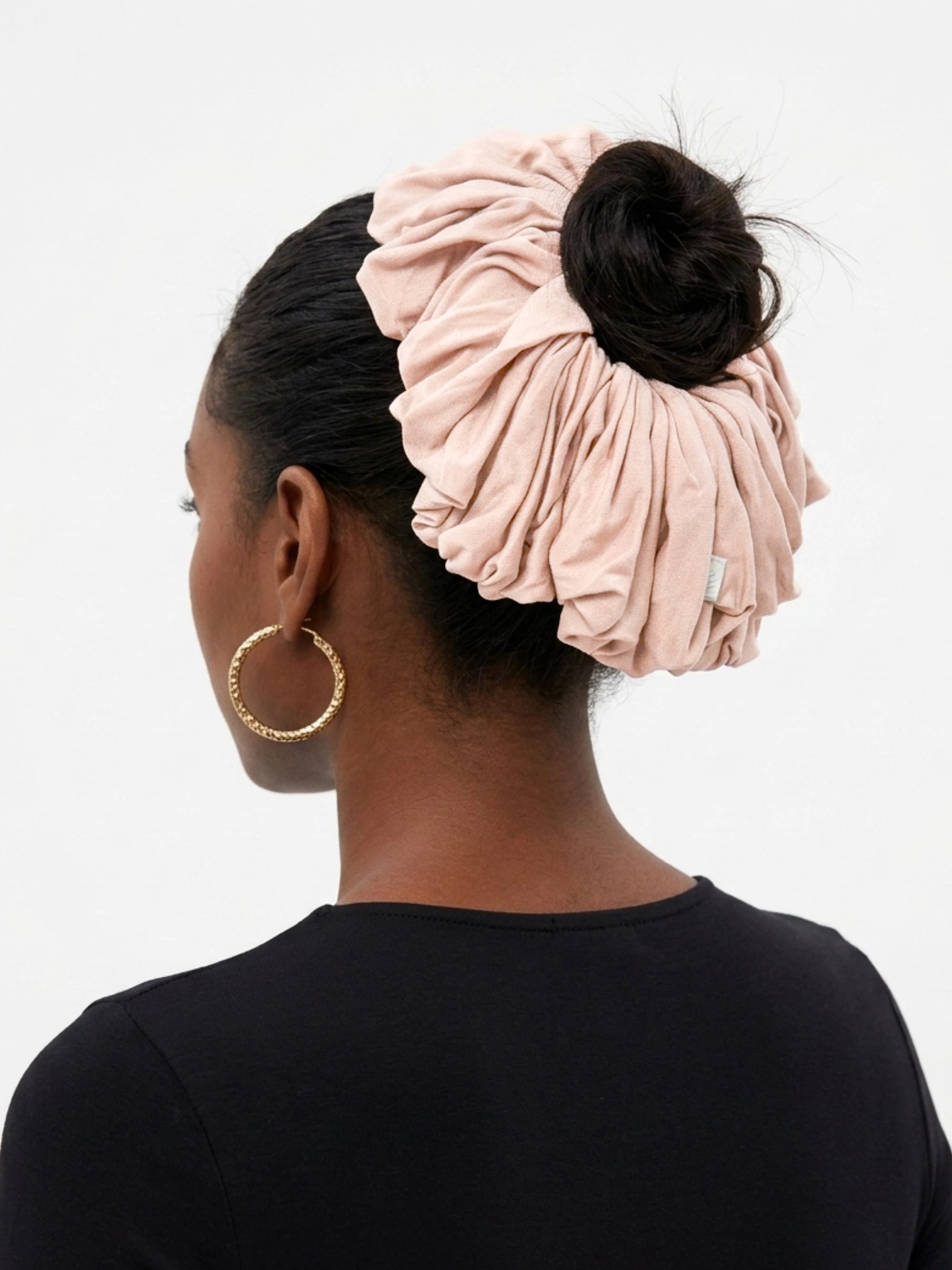 Premium Jersey Scrunchies - Cream Pink