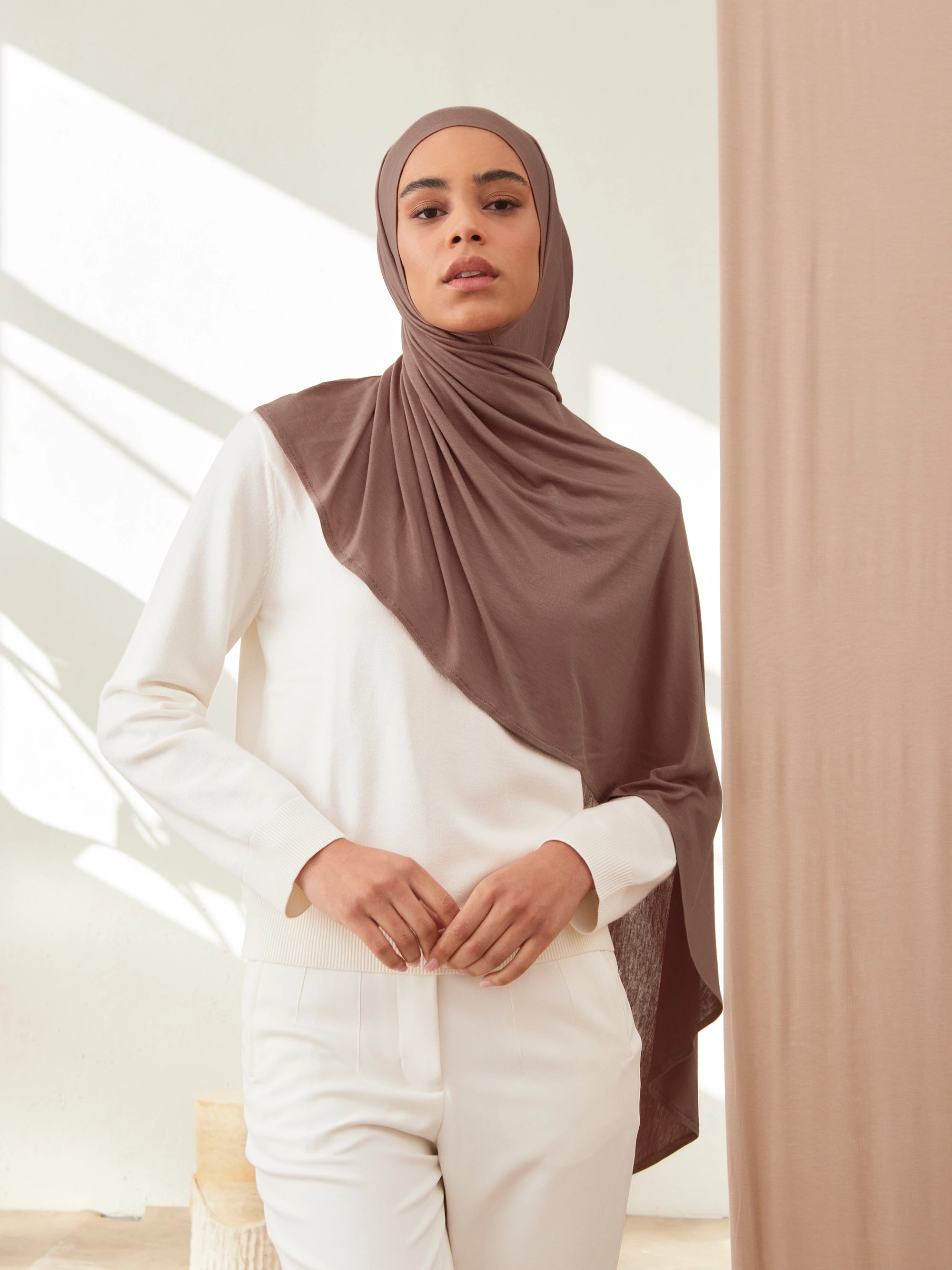 Instant Premium Jersey Hijabs - Cocoa Brown