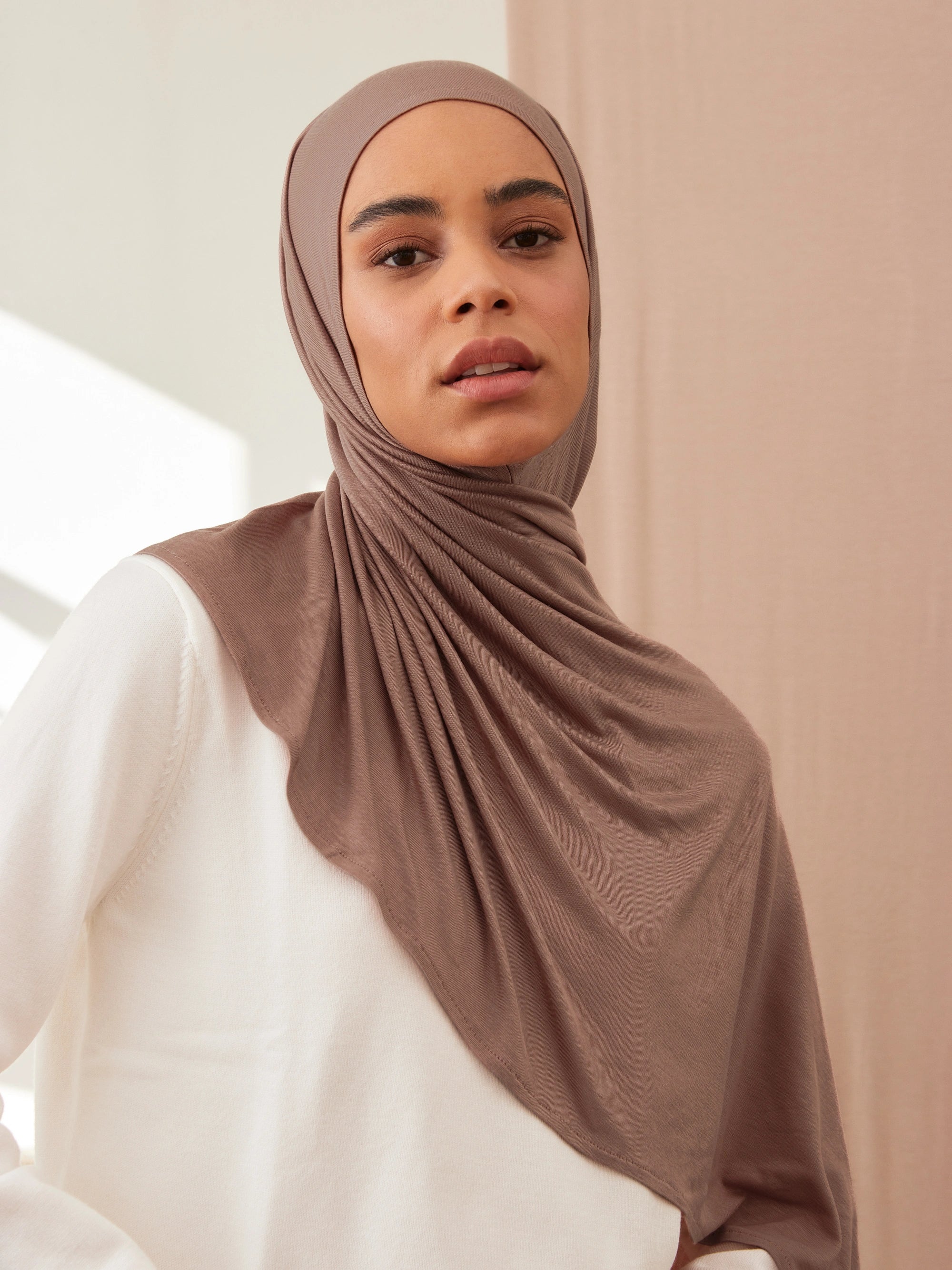 Instant Premium Jersey Hijabs - Cocoa Brown