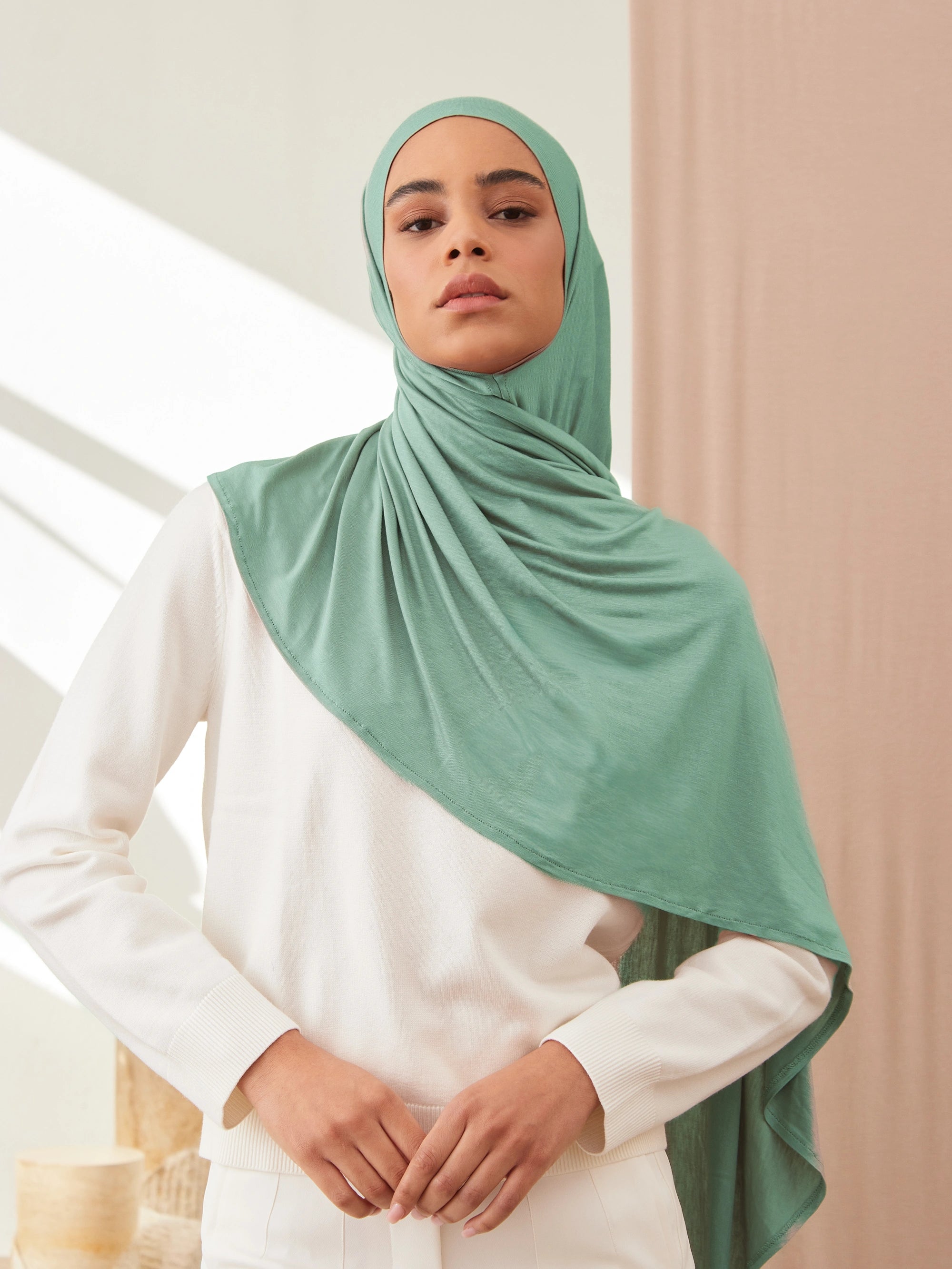 Instant Premium Jersey Hijabs - Sea Green
