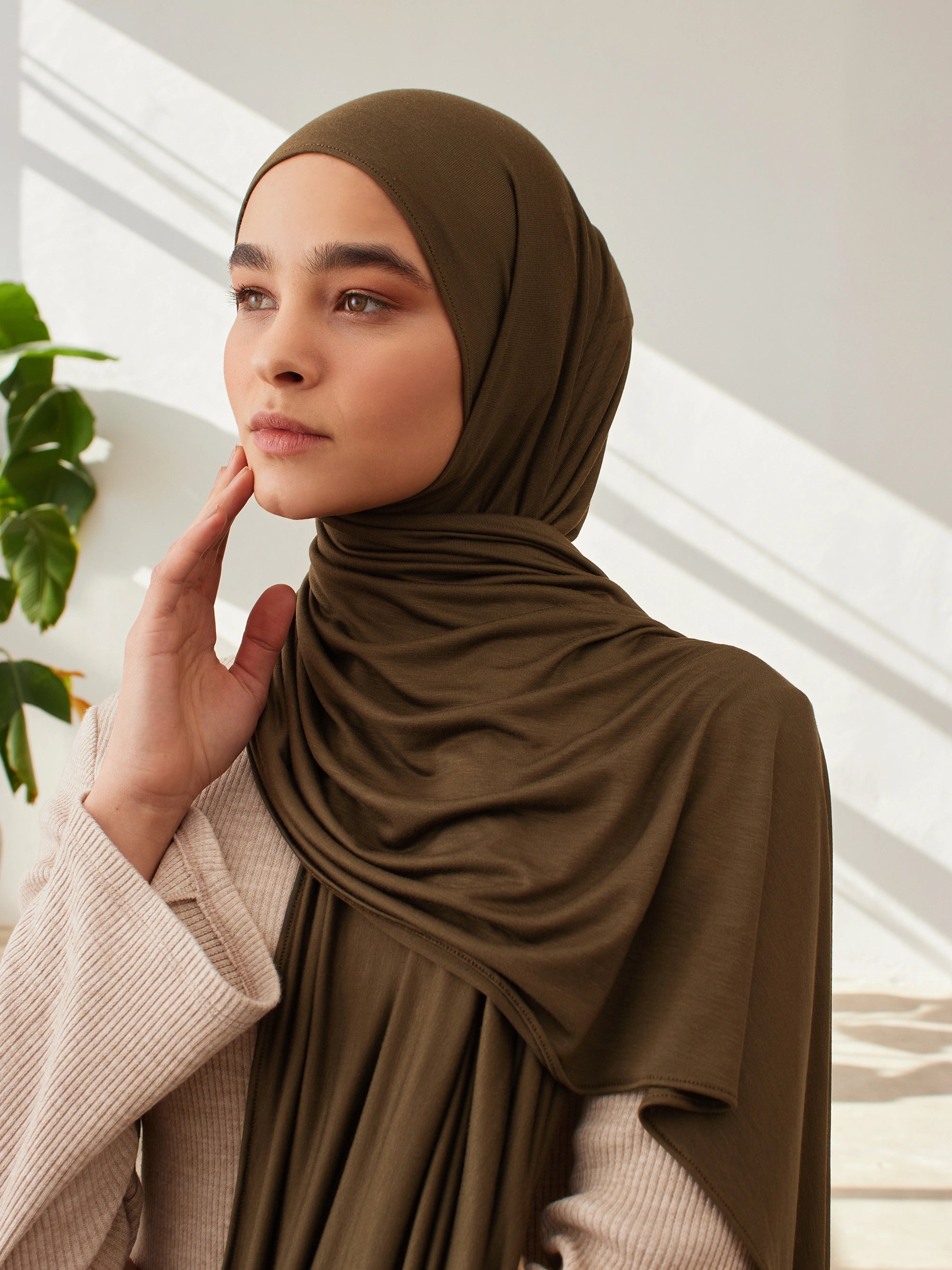 Jersey Light Hijab - Earth