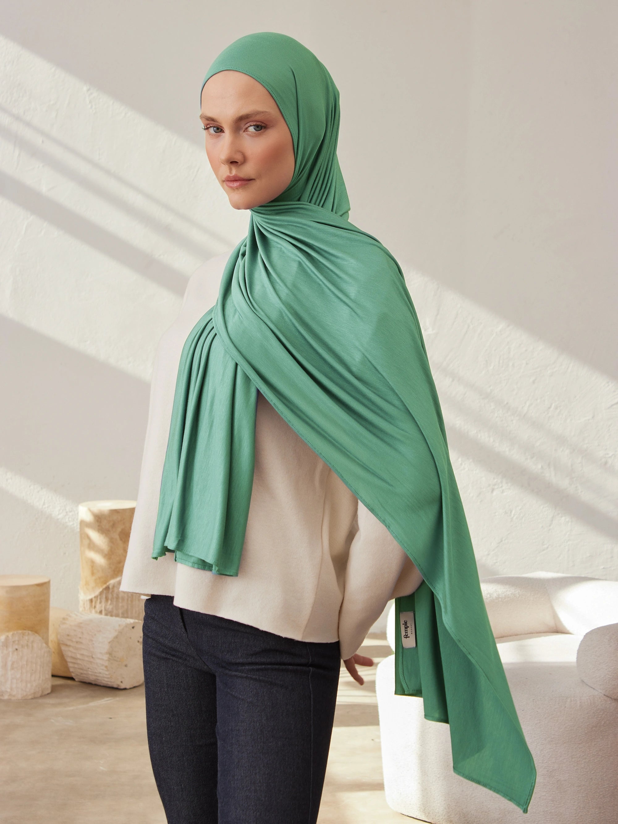 Small Jersey Light Hijab - Sea Green