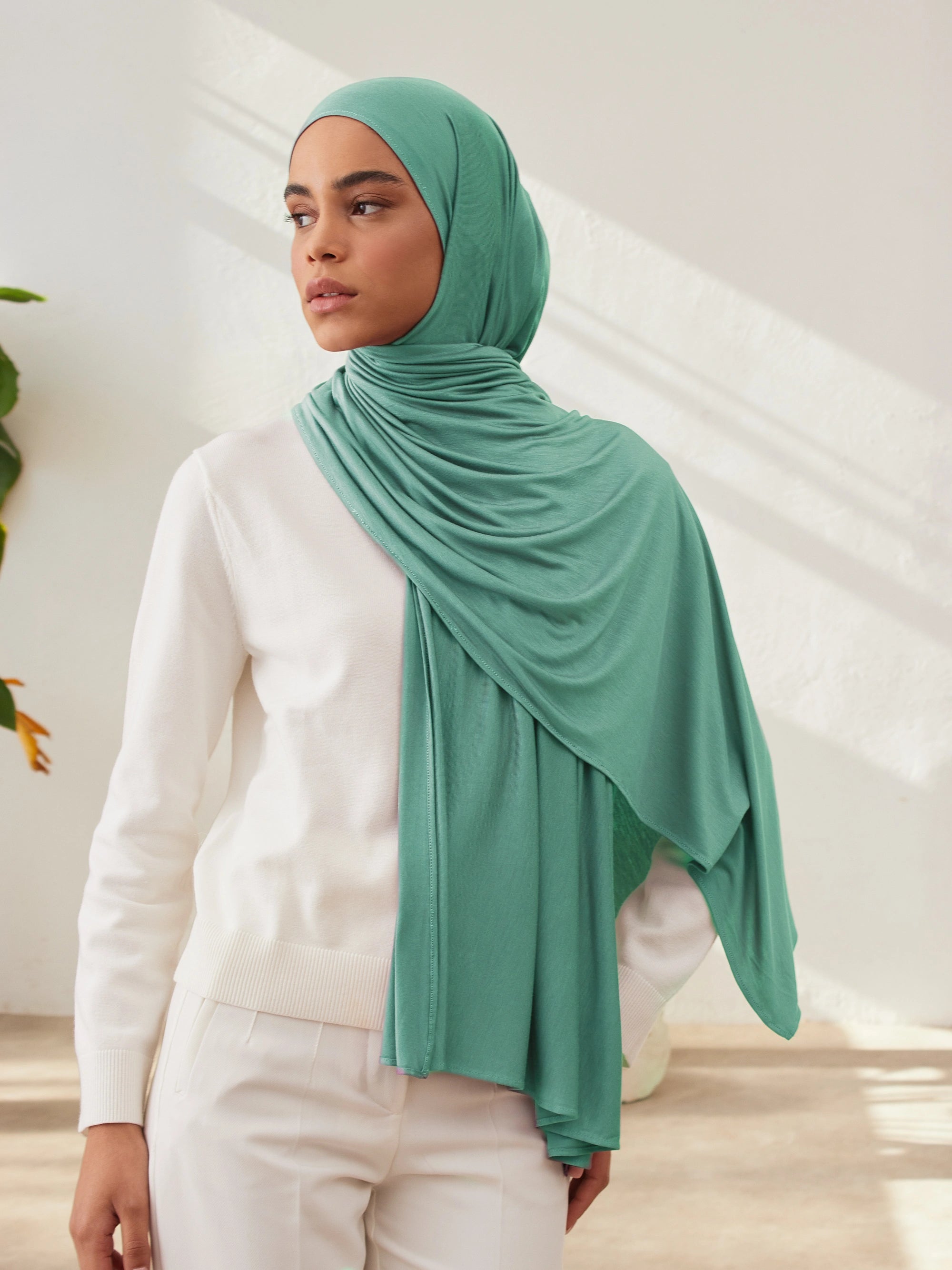 Small Jersey Light Hijab - Sea Green