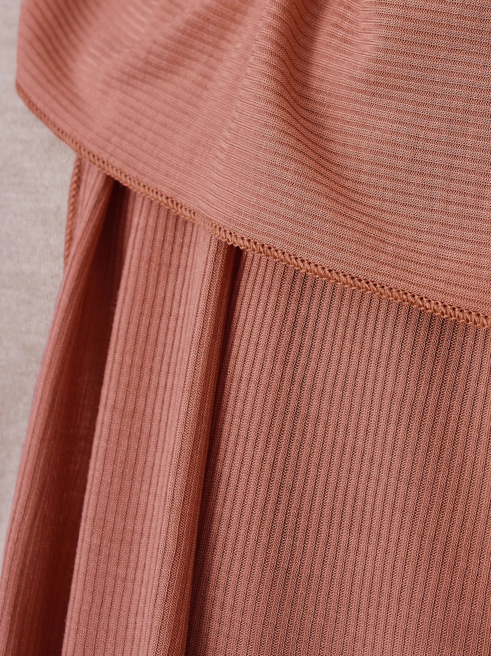 Ribbed Jersey Hijab - Vintage Rose